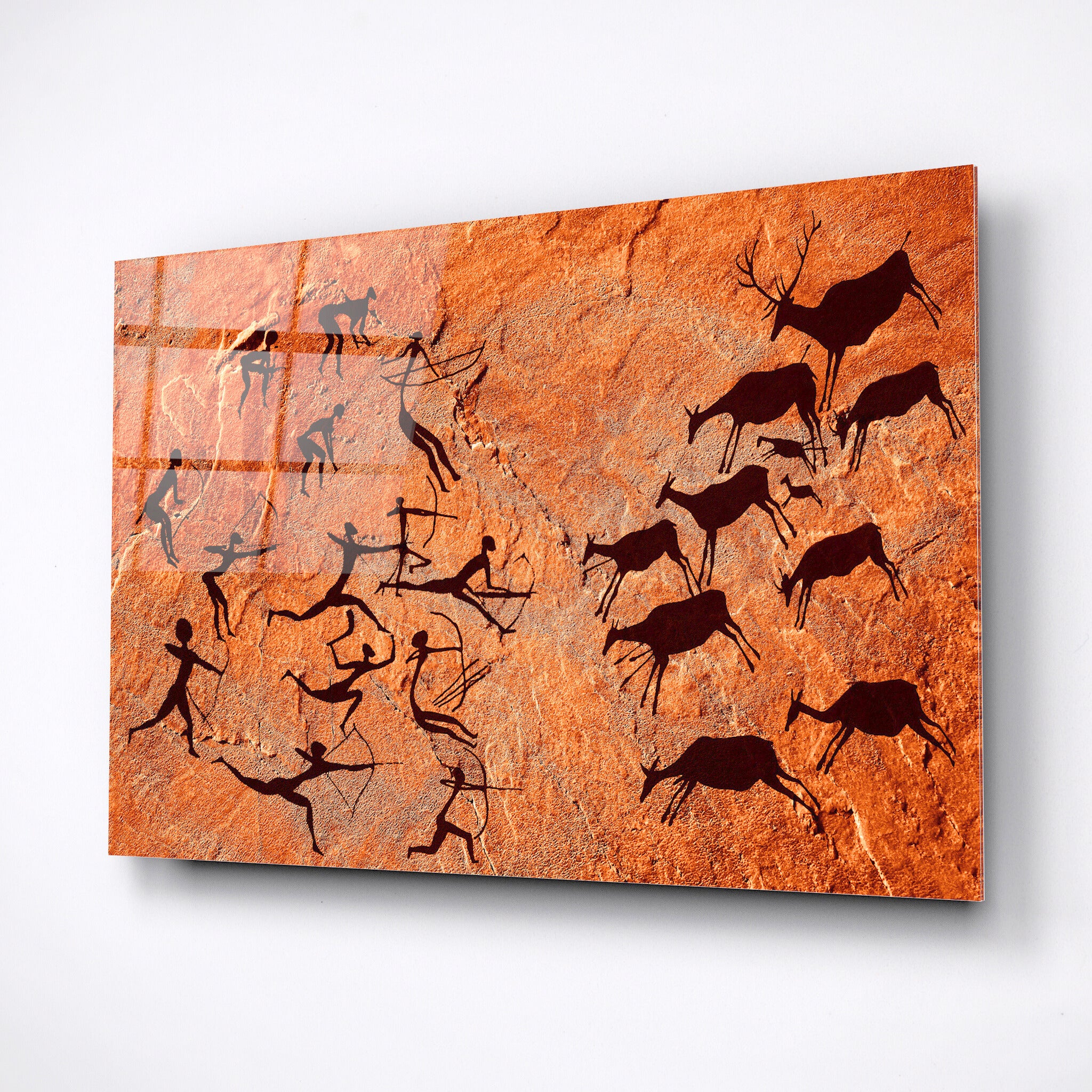 Deer hunting, tempered glass wall art