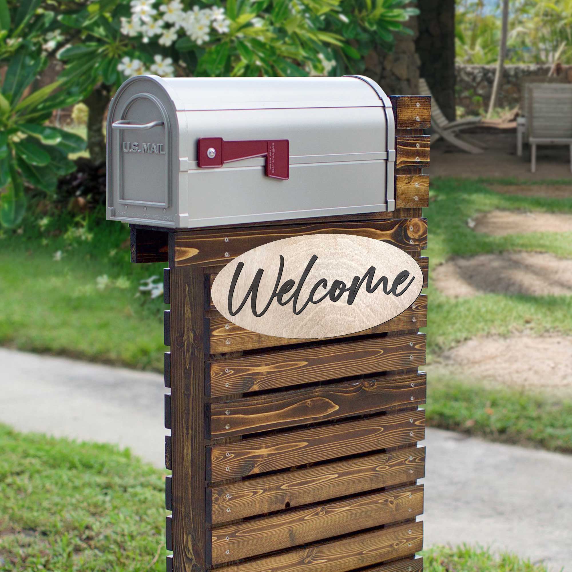 Welcome sign, Business sign, Made in the USA sign, Made from wood - 320342-2