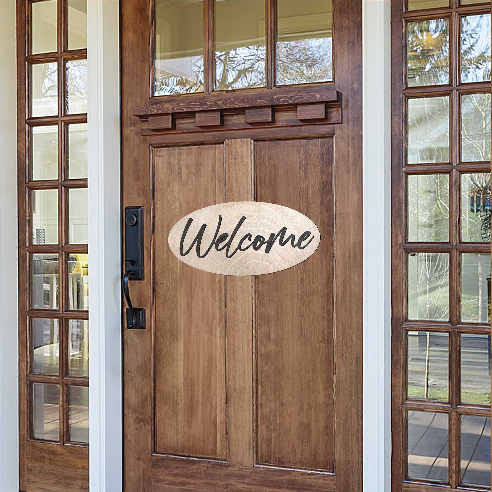 Welcome sign, Business sign, Made in the USA sign, Made from wood - 320342-0