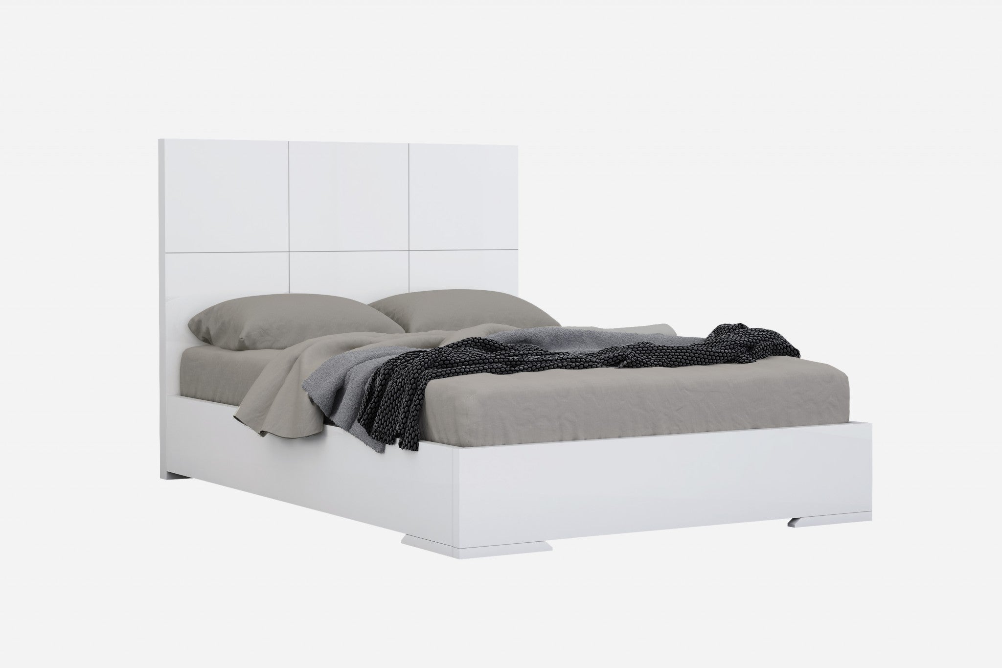 White Contemporary King Bed Frame-0