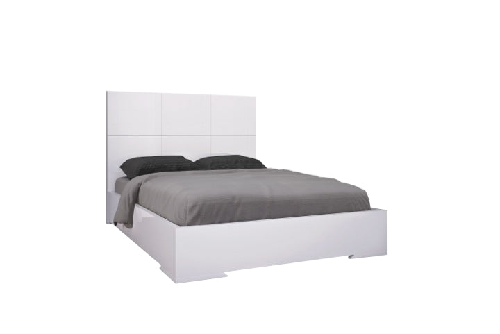 White Contemporary King Bed Frame-2