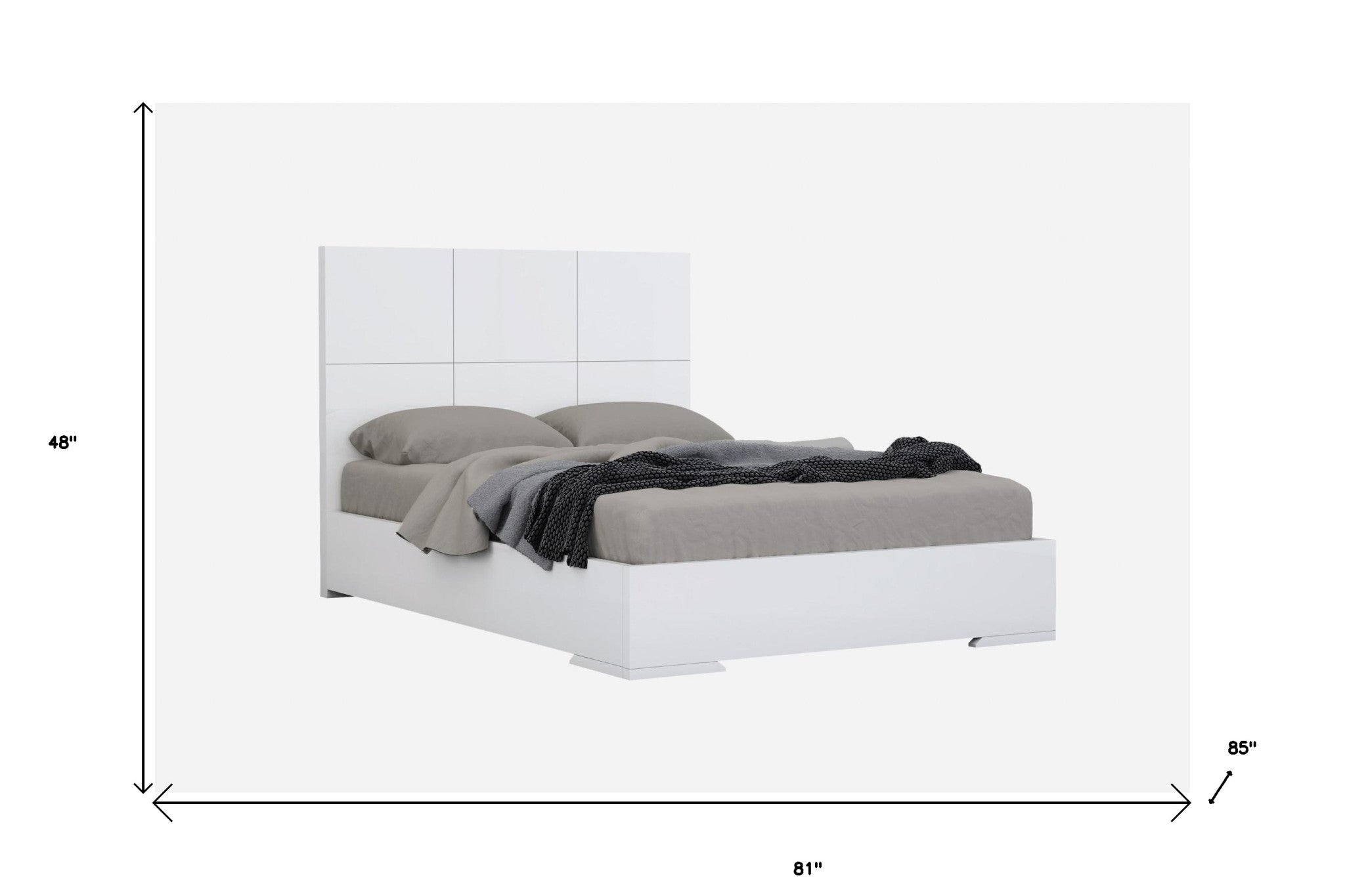 White Contemporary King Bed Frame-6