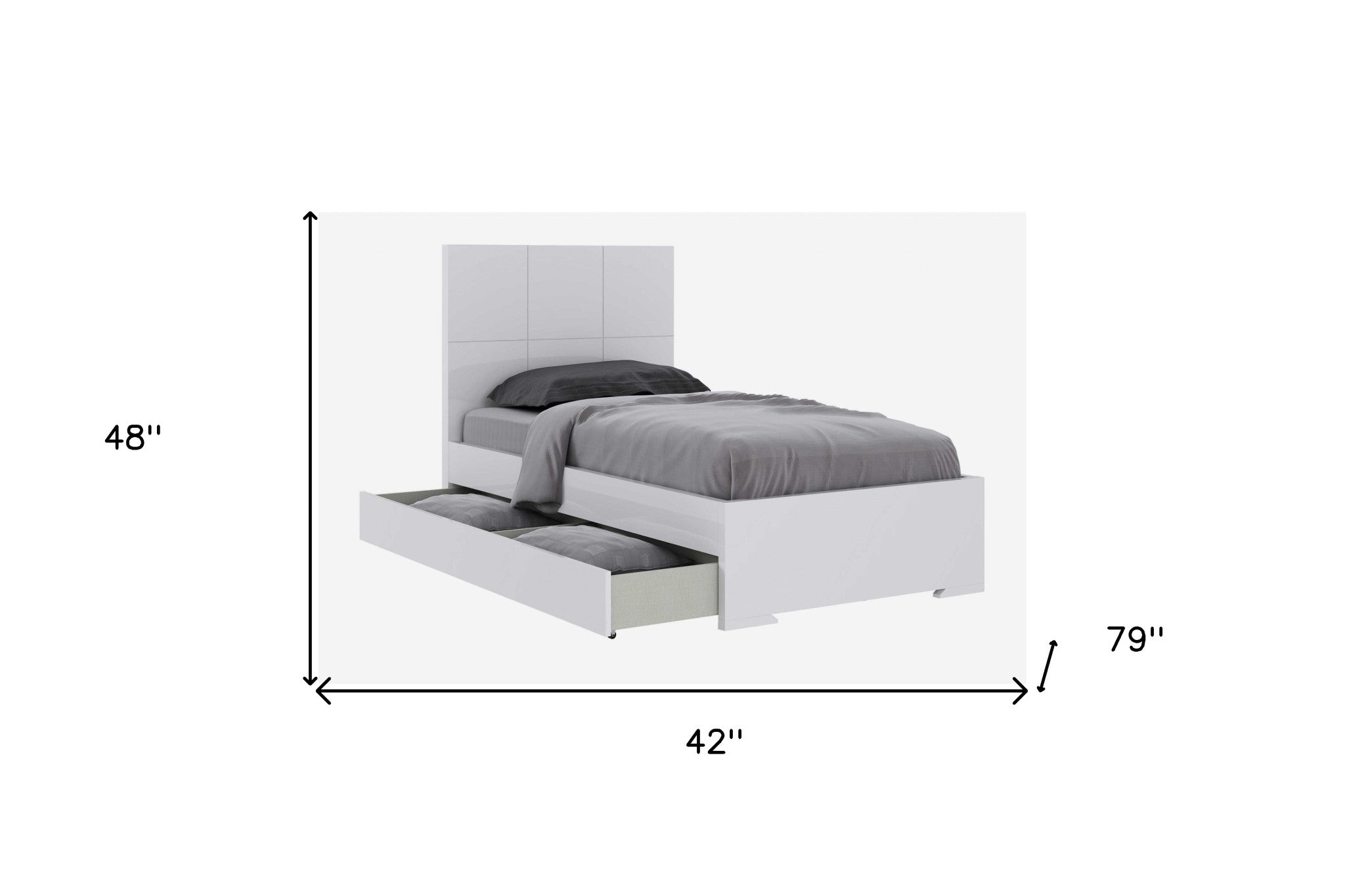 White Twin Bed Frame with Trundle-3