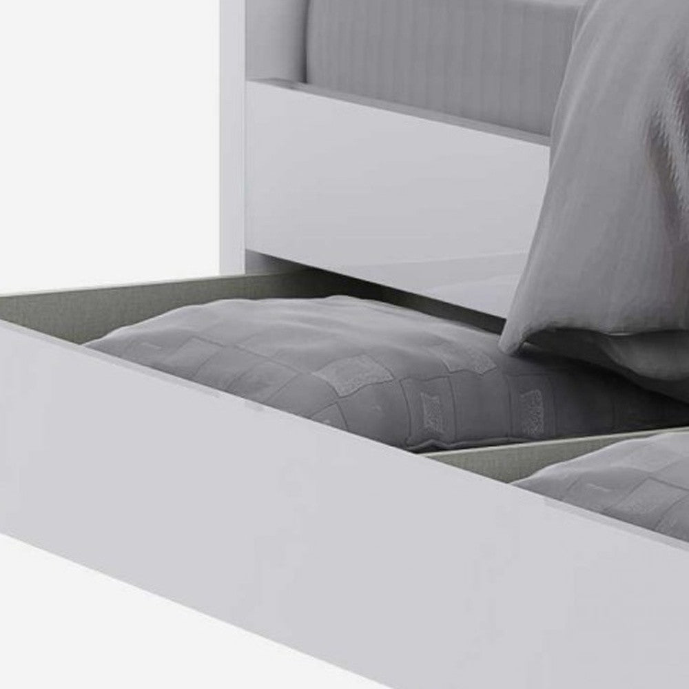 White Twin Bed Frame with Trundle-1