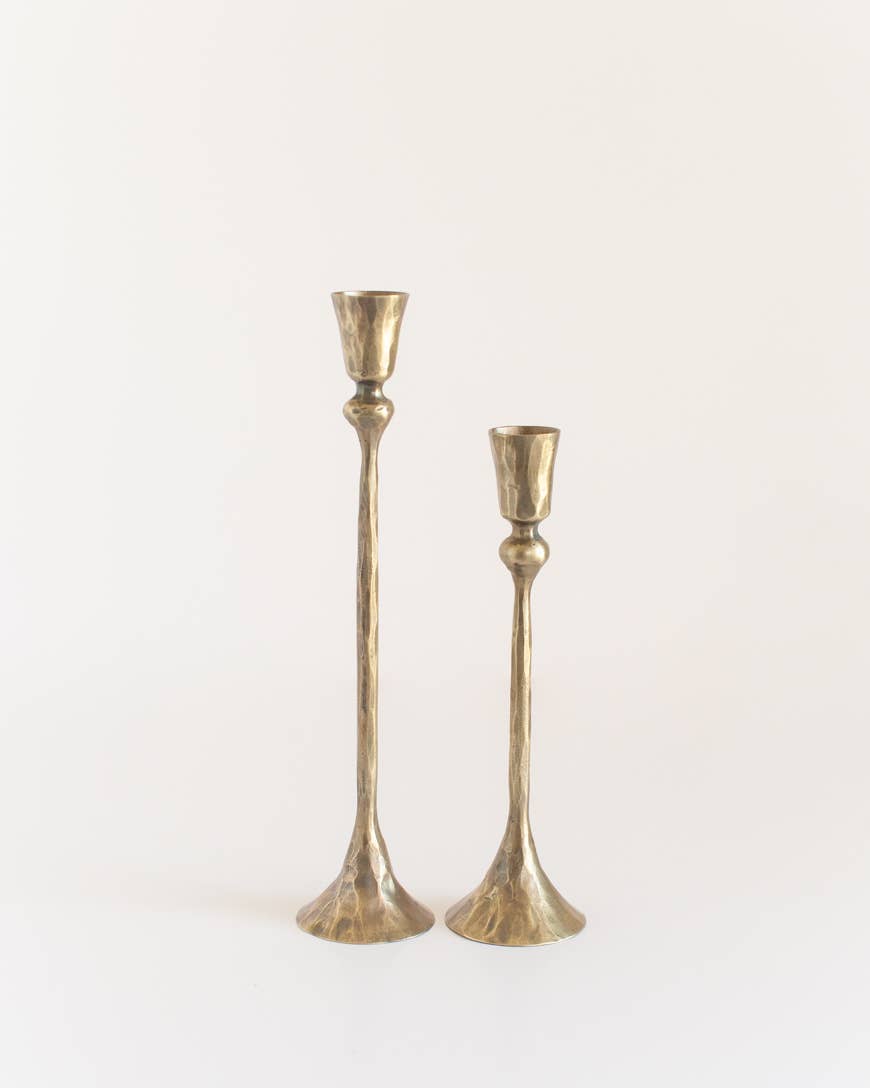 Gemini Hand-Forged Iron Candle Stands | Set of 2-0
