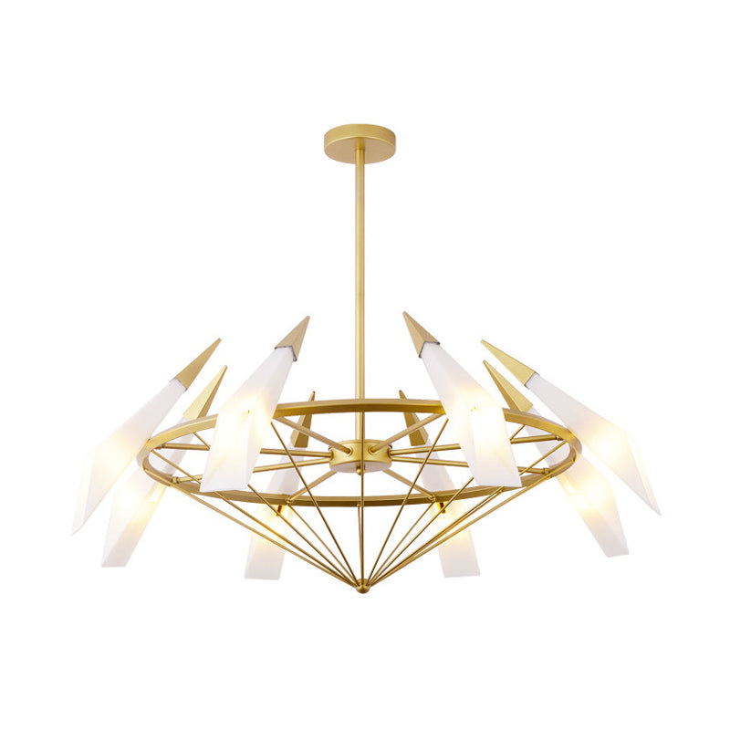 Elara's Modern Chandelier - Two-Tone Glass Elegance (8-Light)