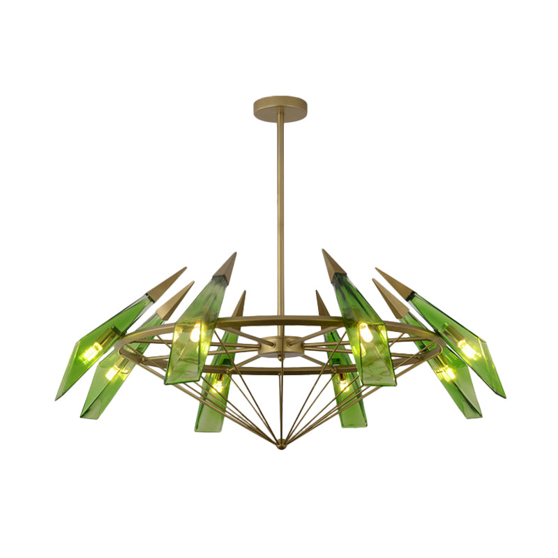 Elara's Modern Chandelier - Two-Tone Glass Elegance (8-Light)