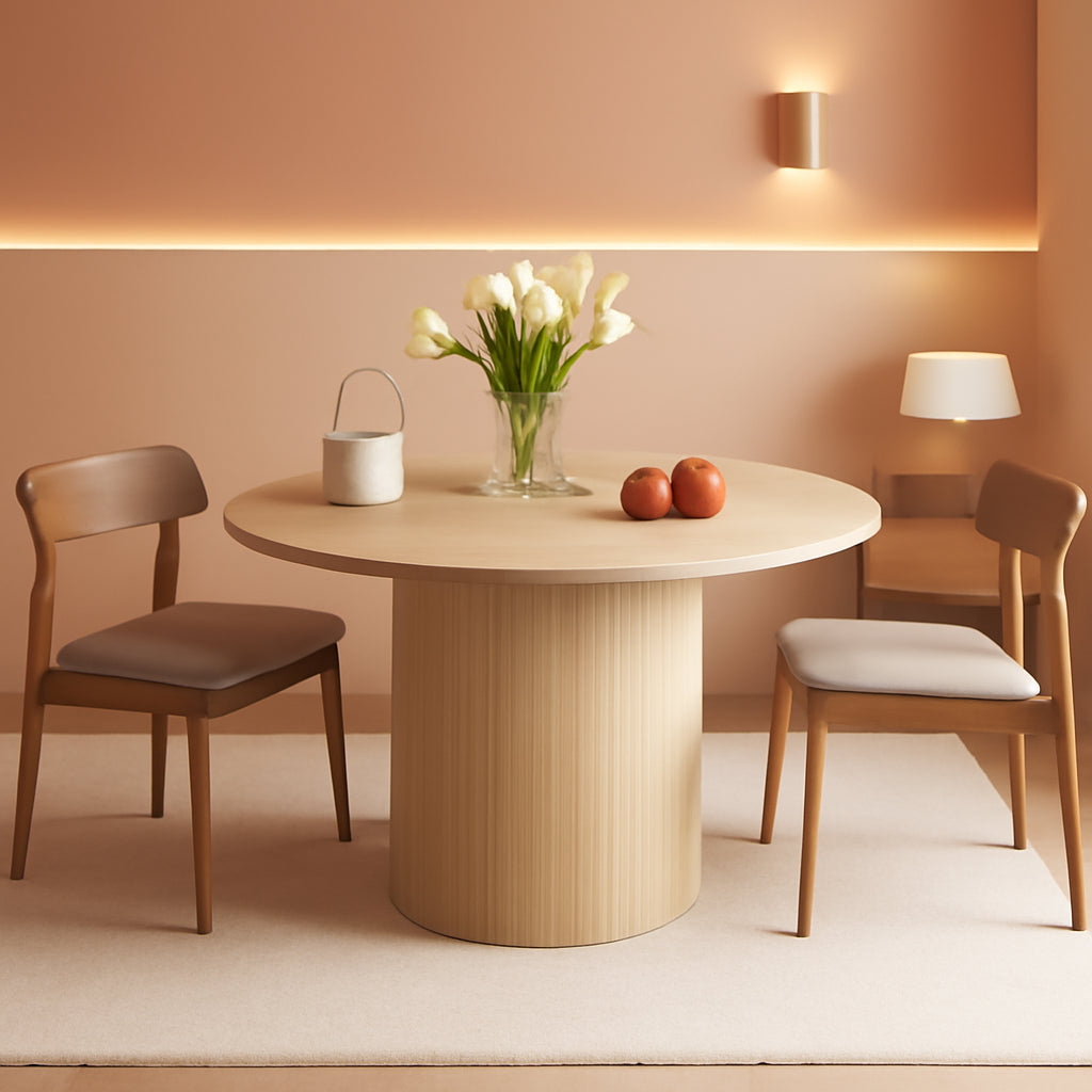 Round Dining Table For 4 47 Inch Modern Farmhouse Natural