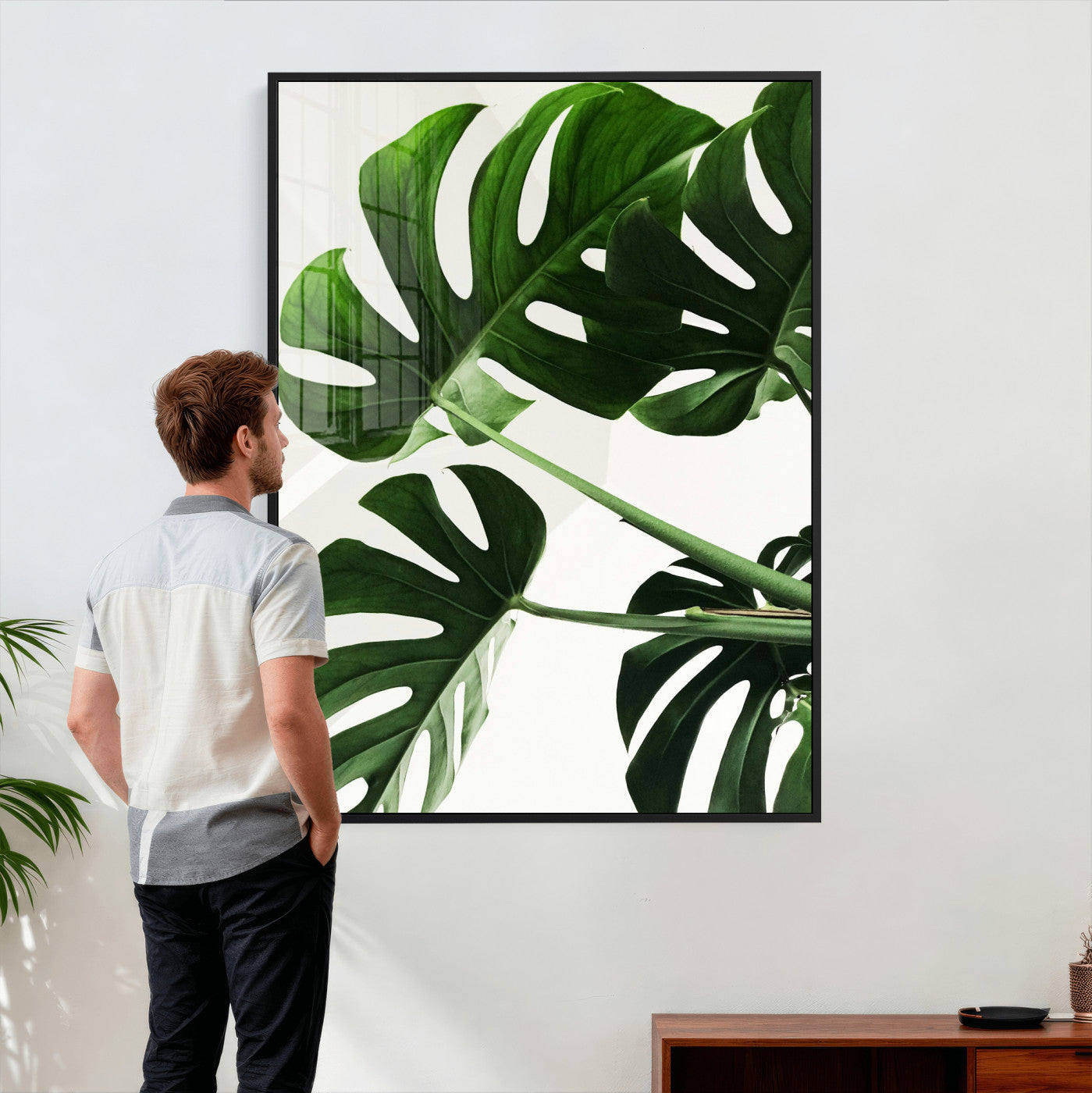 Abstract Teal Blue Wall Art Canvas Print, Modern Abstract