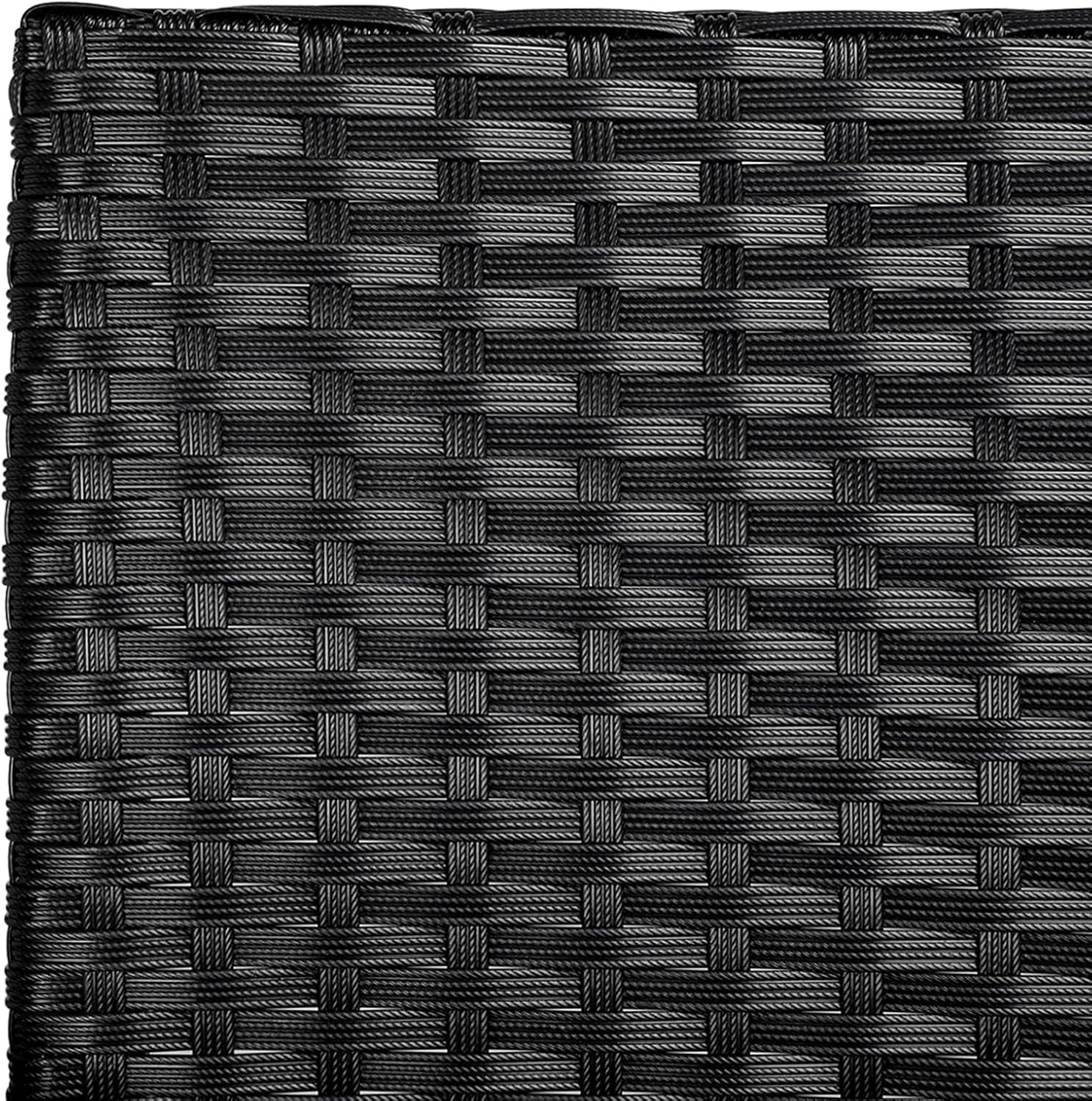 3 Piece Outdoor PE Rattan Wicker Patio Furniture Set With Soft Cushions And Glass Coffee Table