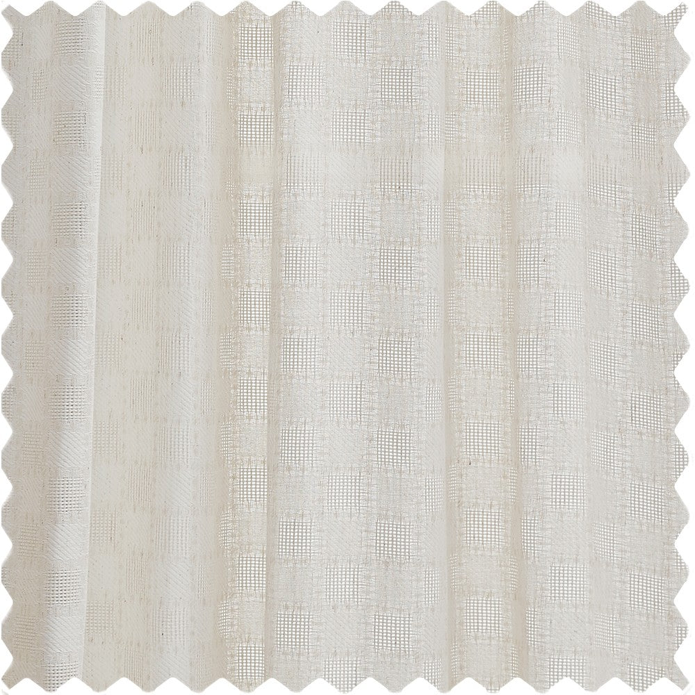 Harlow Plaid Textured Linen Sheer Curtains