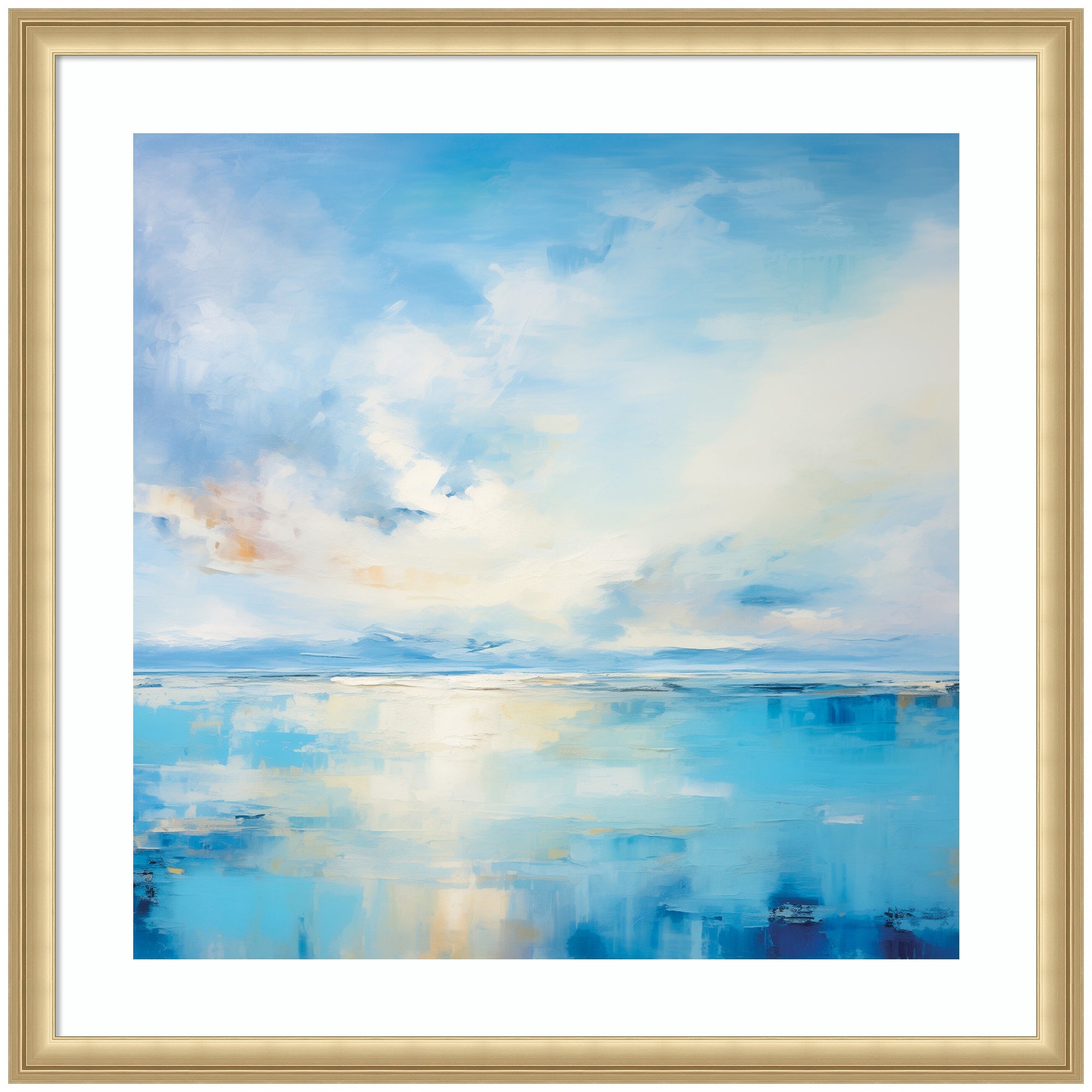 Framed Art Serene Coastal Waters Tranquil Landscape by The Creative Bunch Studio