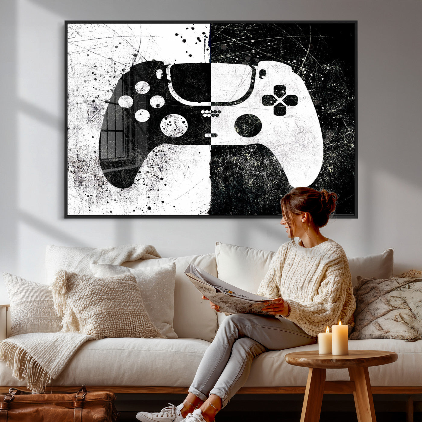 Abstract Gaming Controller Wall Art Canvas Print
