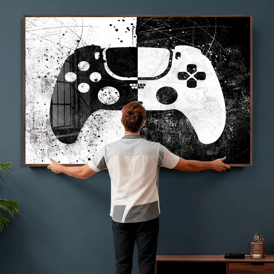 Abstract Gaming Controller Wall Art Canvas Print