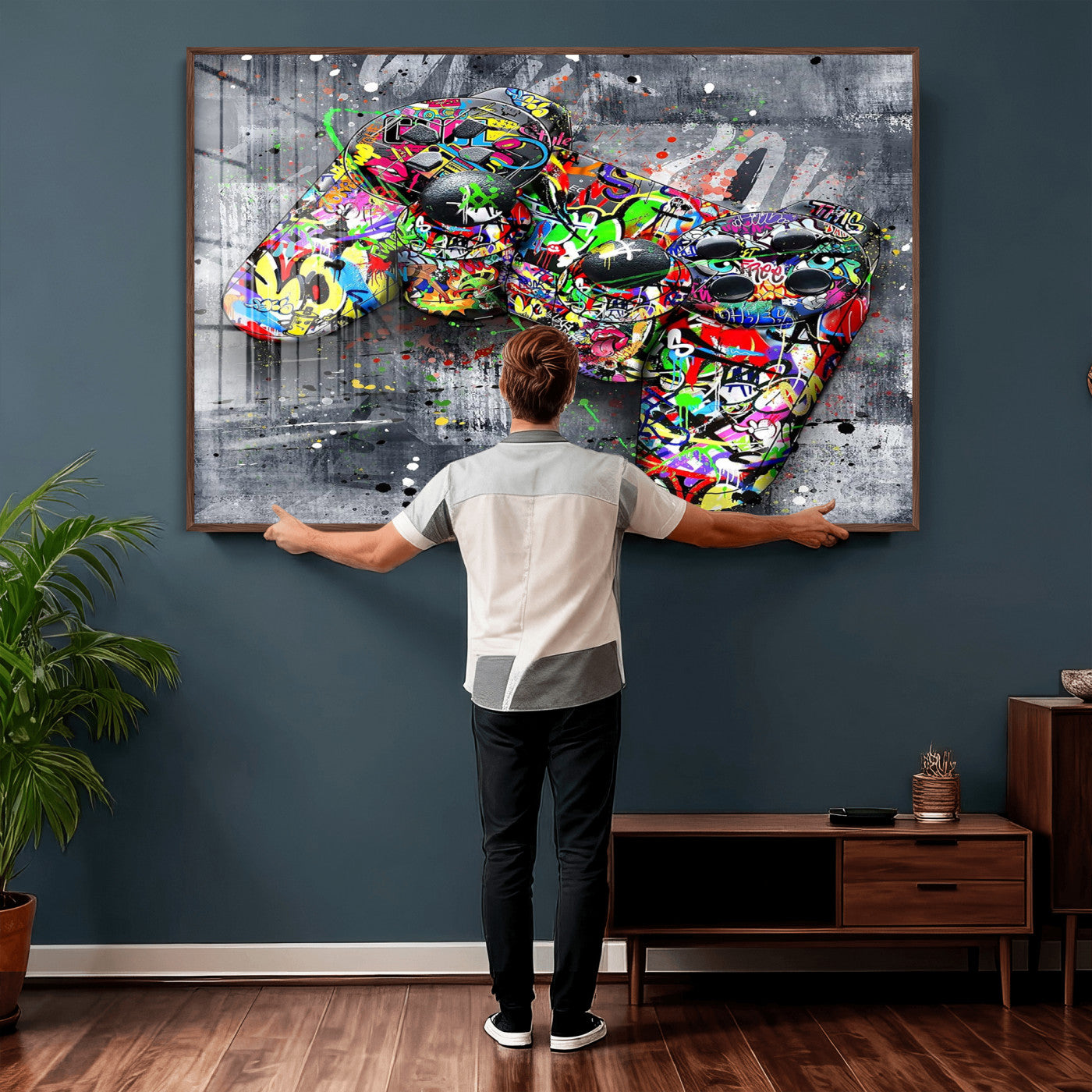 Graffiti Gaming Canvas Wall Art For Bedroom - Gaming Wall