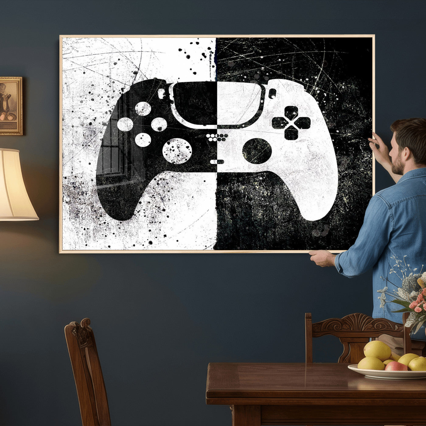 Abstract Gaming Controller Wall Art Canvas Print