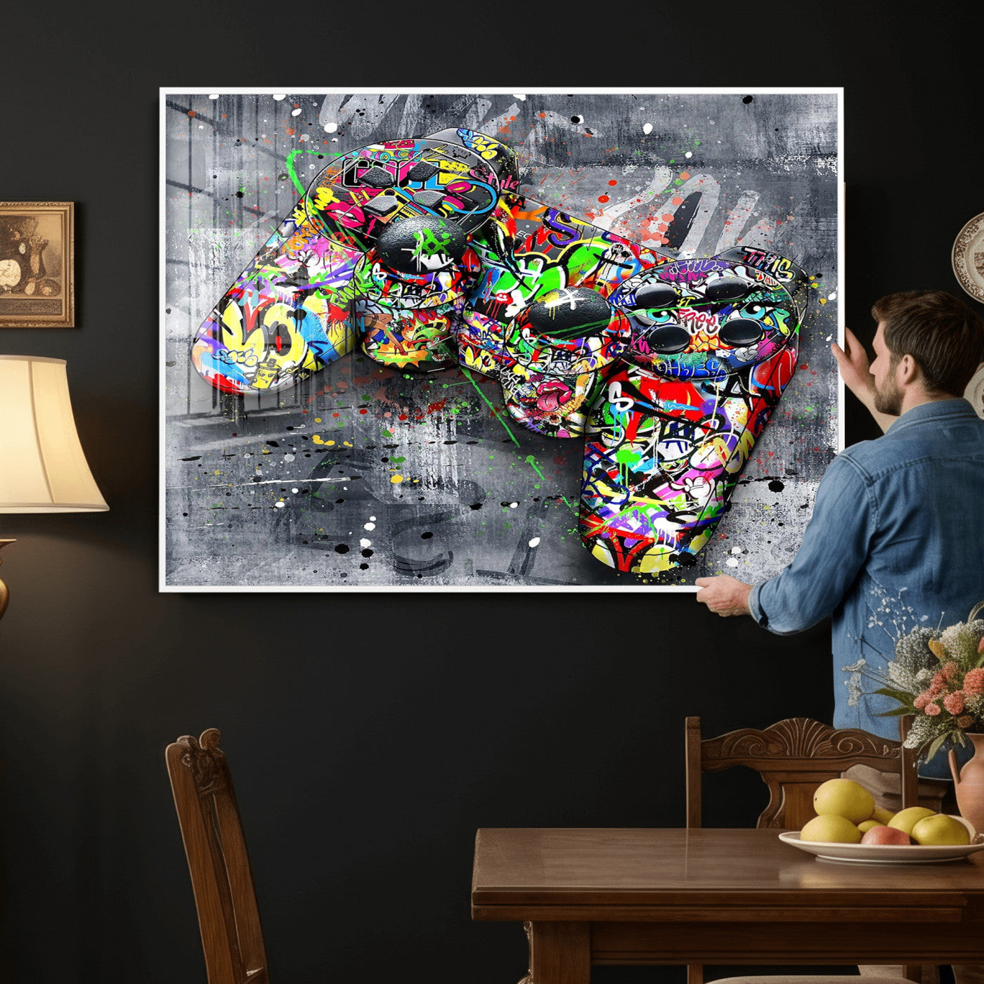 Graffiti Gaming Canvas Wall Art For Bedroom - Gaming Wall