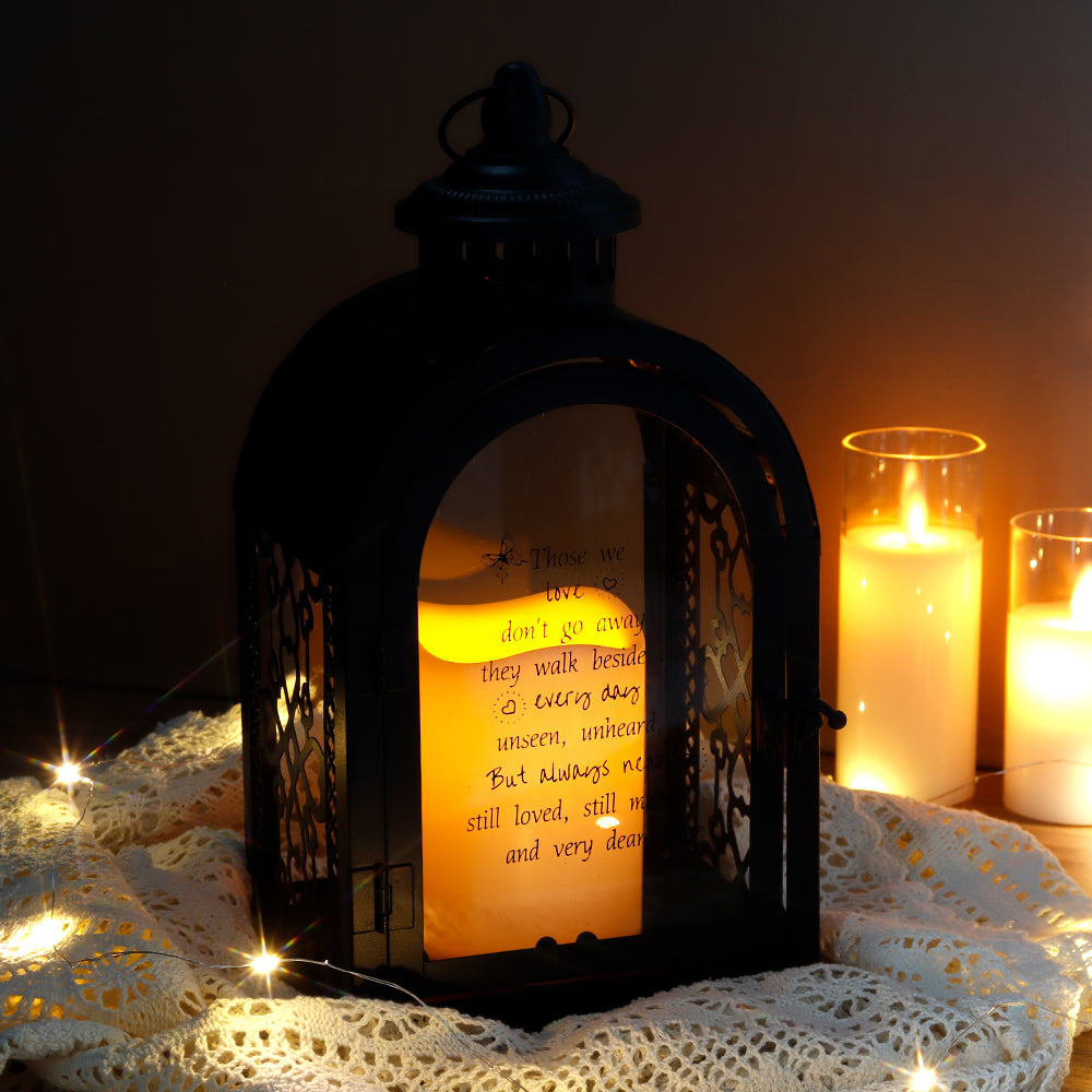 11''High Remembrance Lantern with Memorial Poem Bereavement Sympathy Gift Memorial Lantern-0