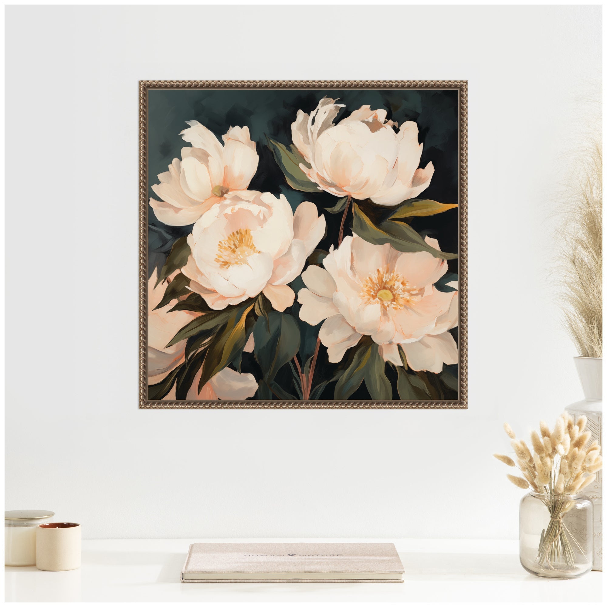 Sylvie Beautiful Painterly Floral Bouquets 2 Framed Canvas by The Creative Bunch Studio