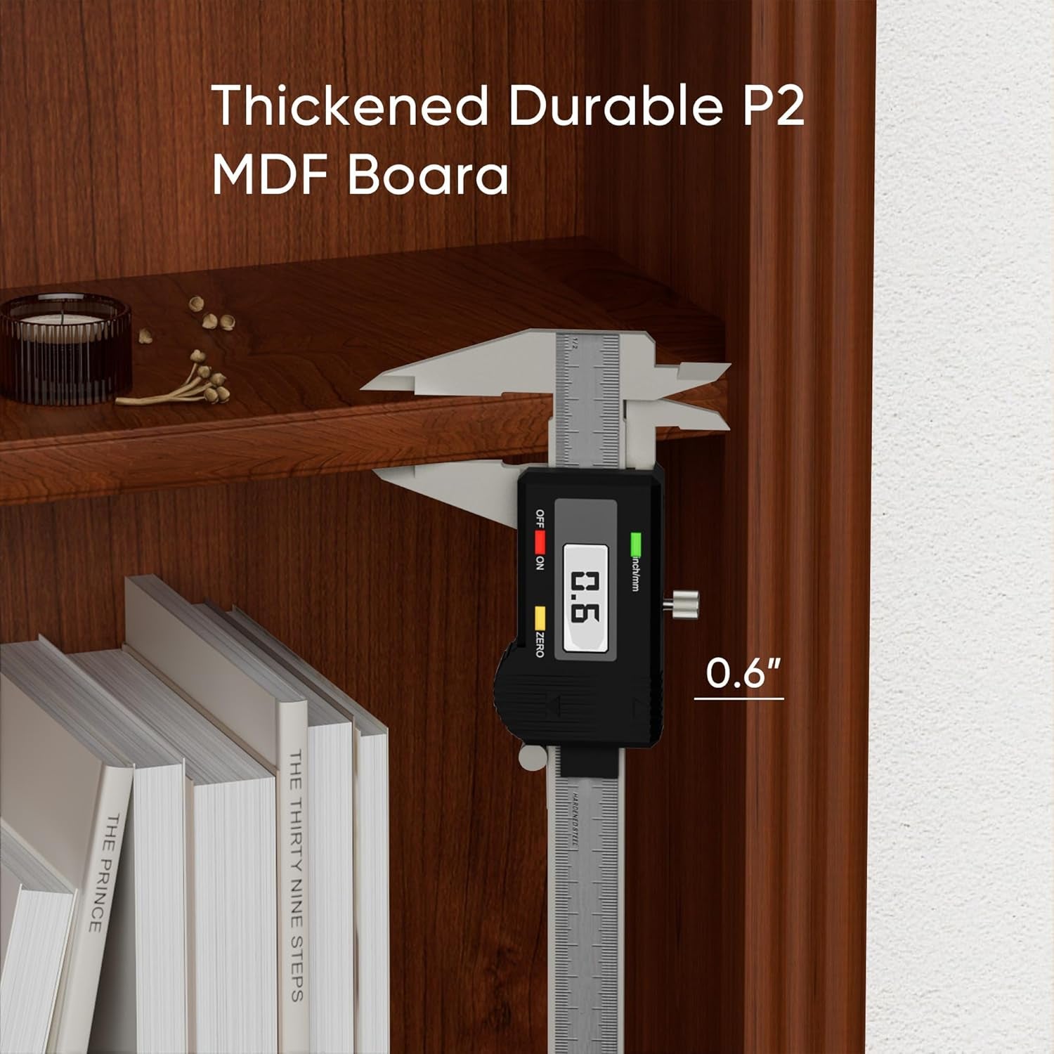 Five Shelf Tall Bookcase 72 Inch Cherry Wood Open Display