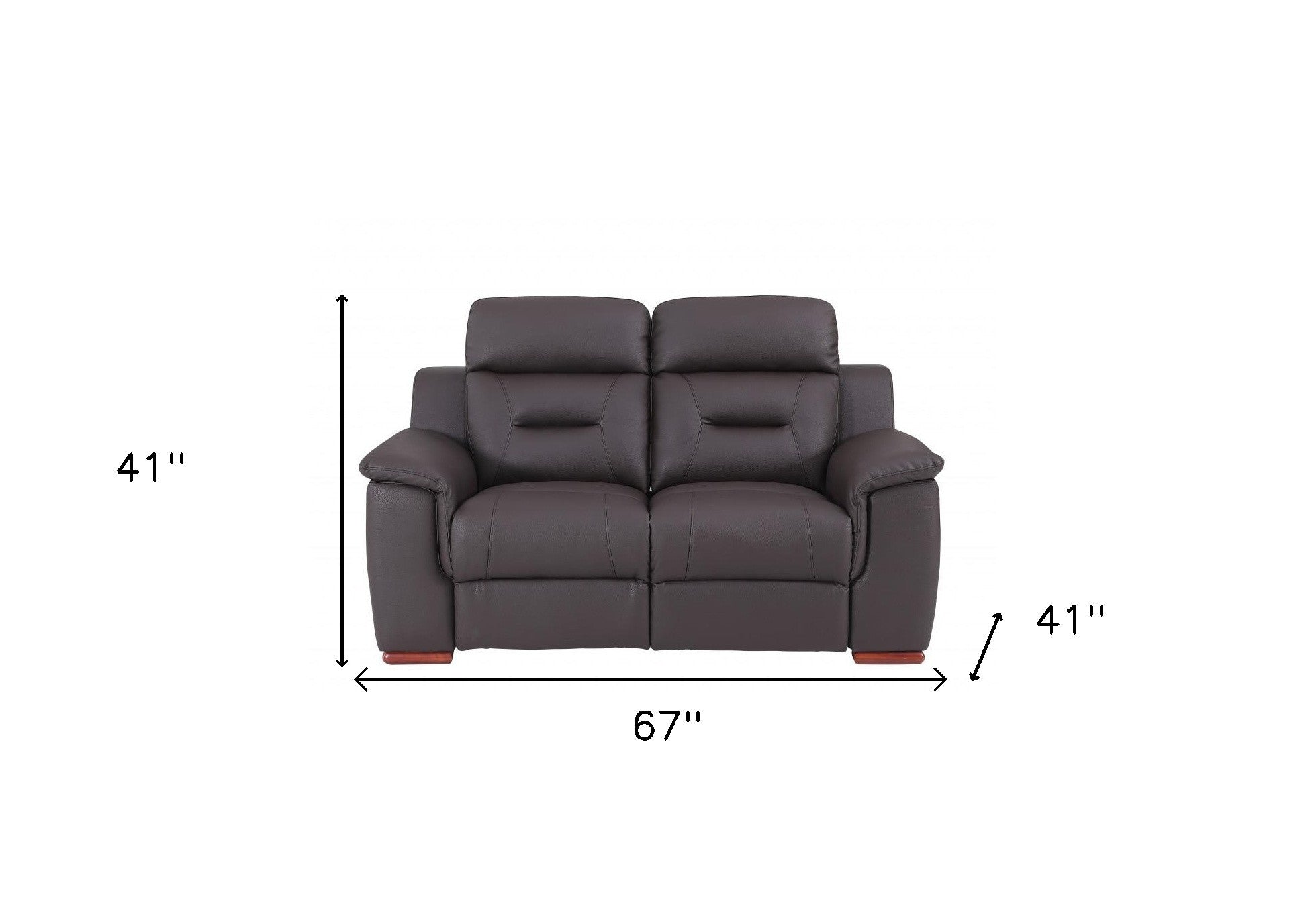 67" Brown Faux Leather Manual Reclining Loveseat-6