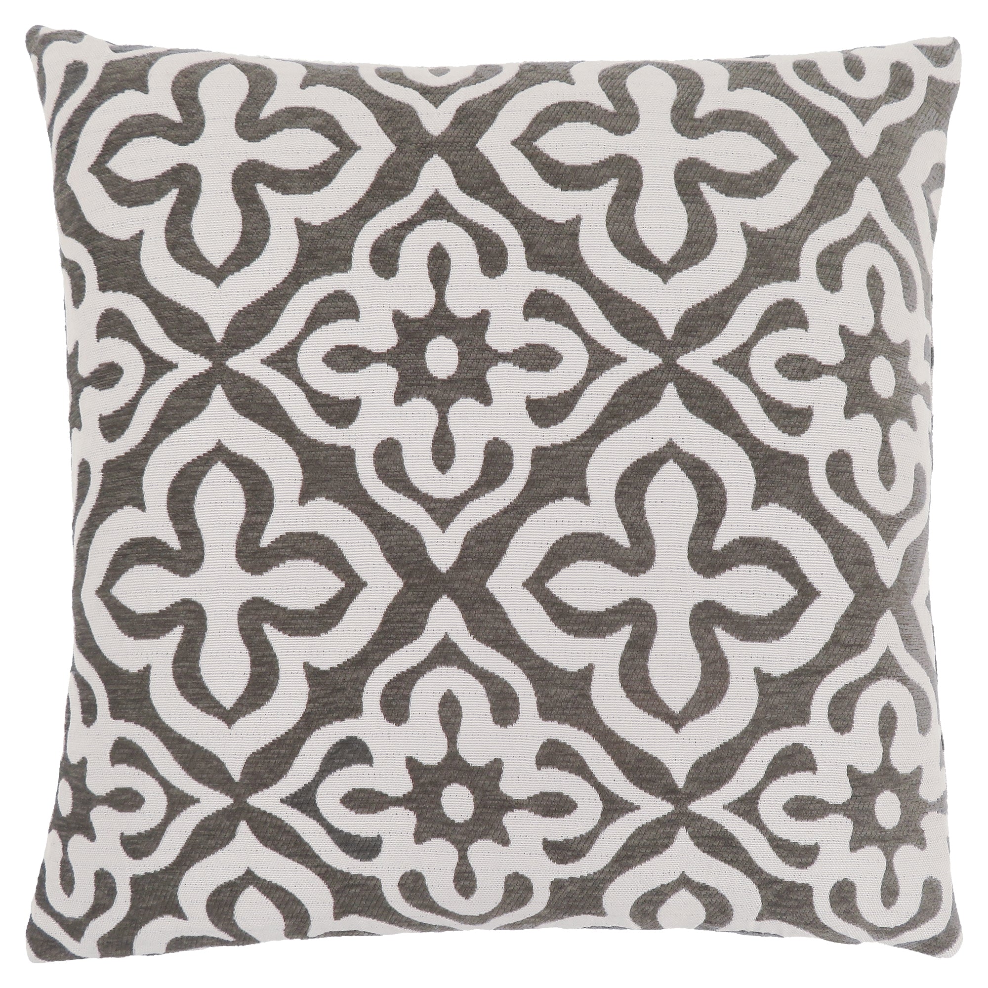 Set Of Two 18" X 18" Taupe Polyester Geometric Zippered Pillow-0