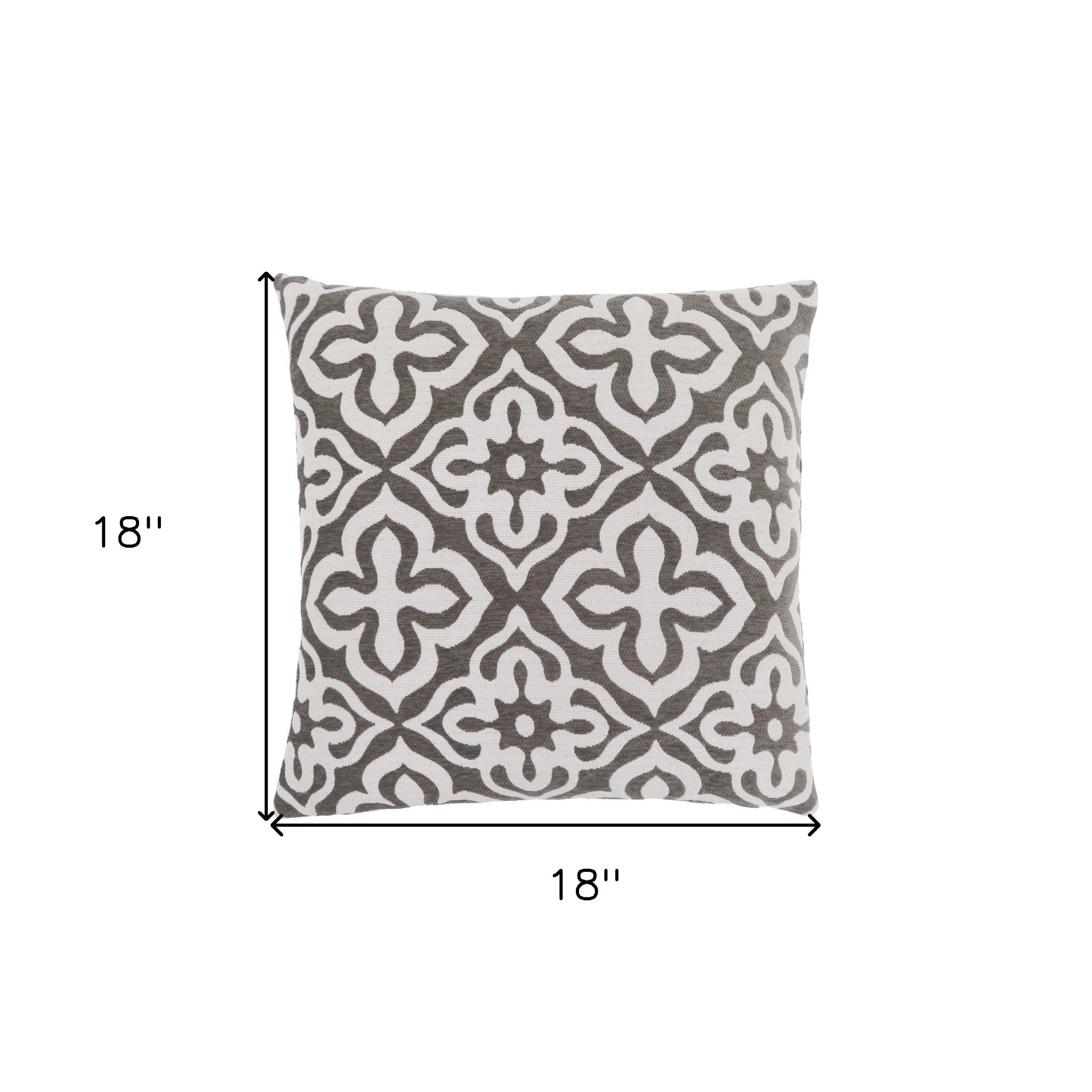 Set Of Two 18" X 18" Taupe Polyester Geometric Zippered Pillow-3