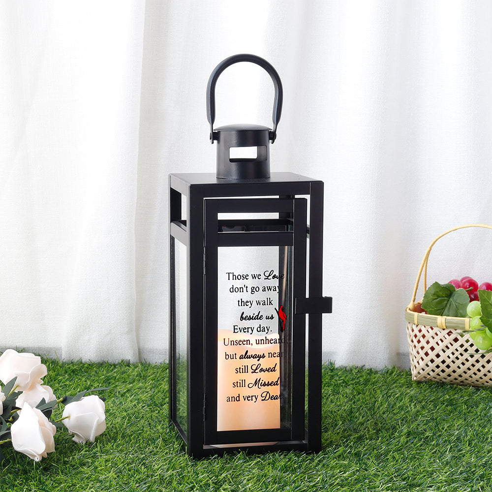 12''H Memorial Lantern  Indoor & Outdoor Use(Matte Black)-4