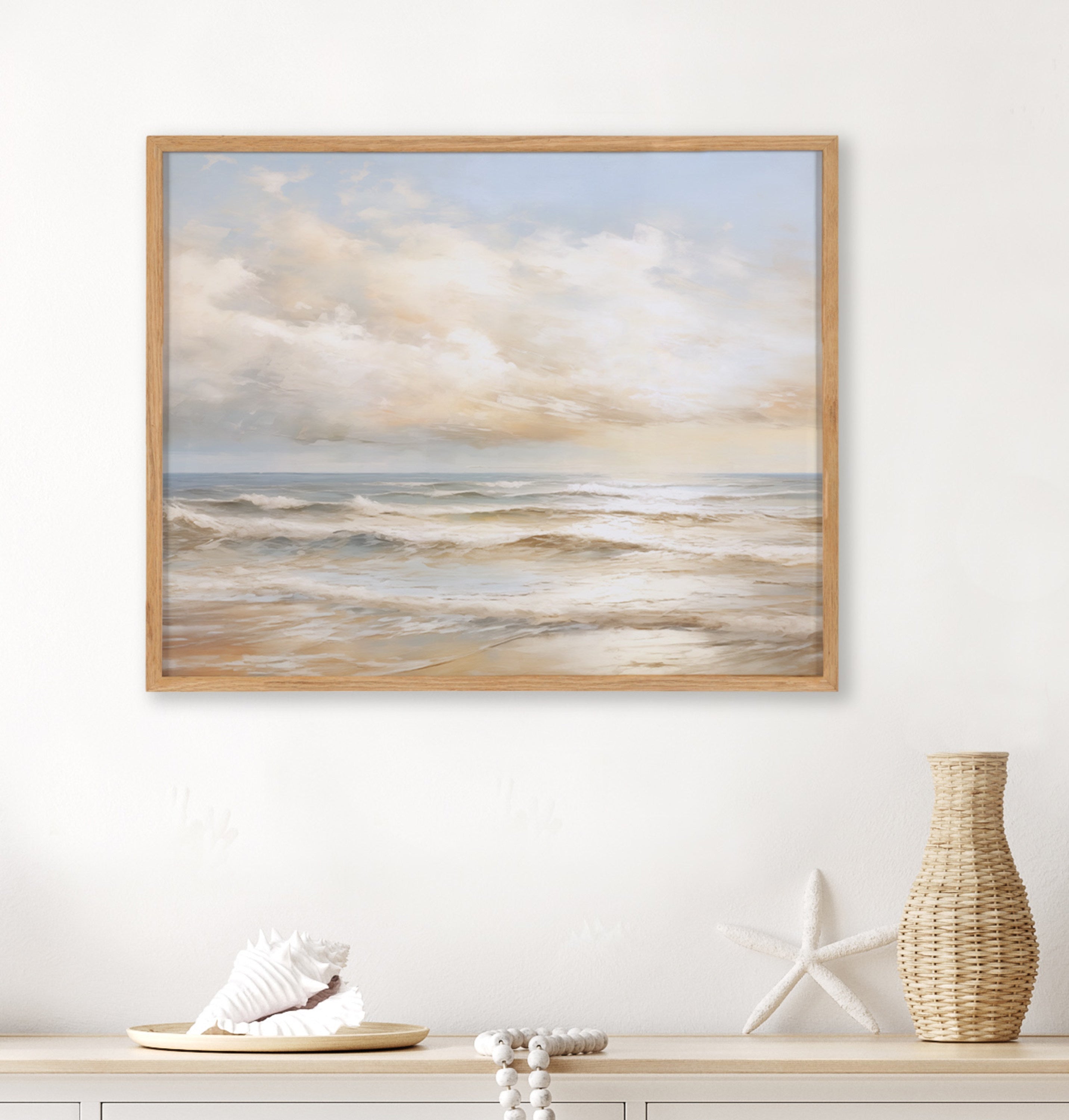 Gallery Beach Waves Sunset Cloud Landscape Print by The Creative Bunch Studio