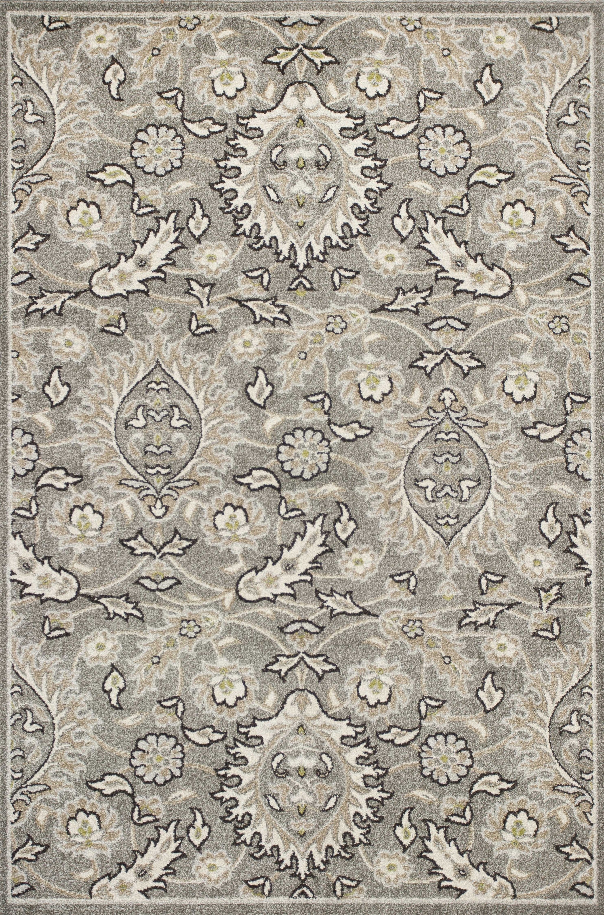 5' X 8' Grey Medallion Uv Treated Area Rug-1