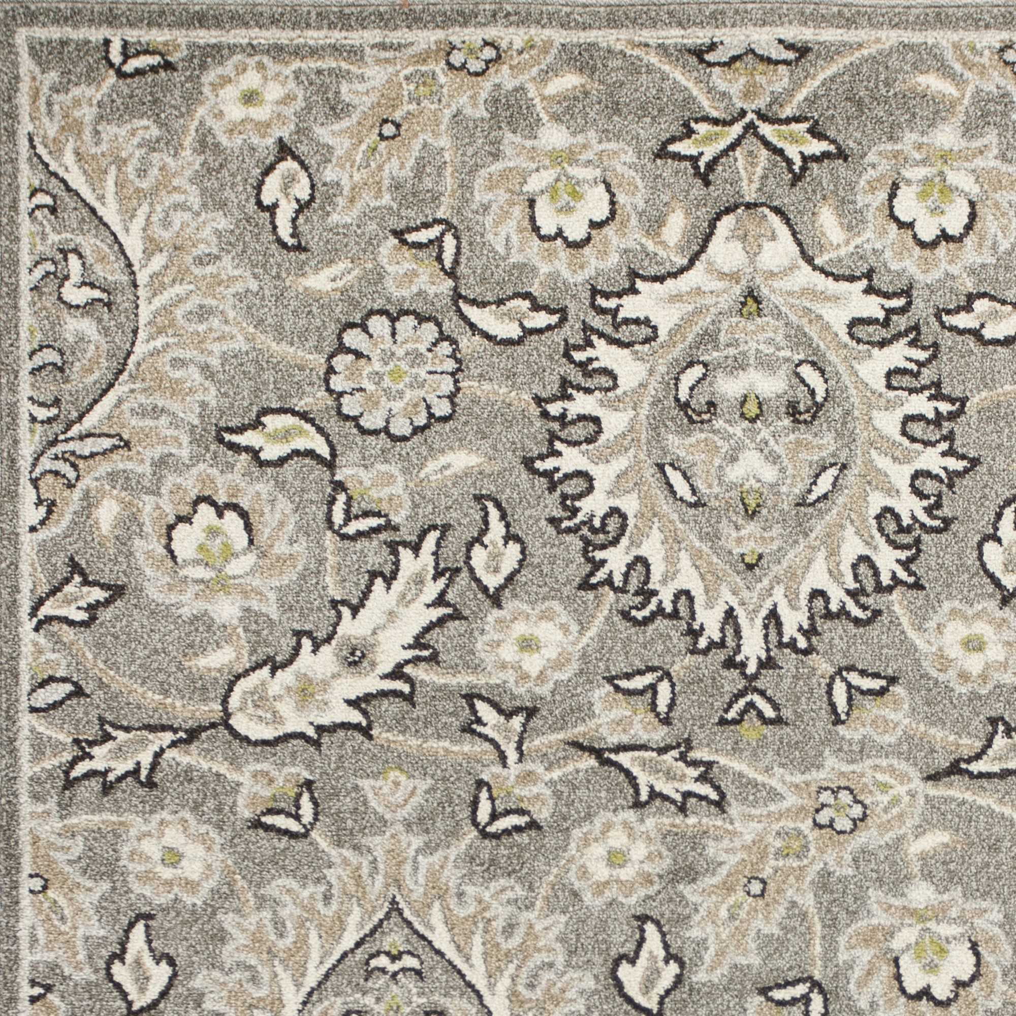 5' X 8' Grey Medallion Uv Treated Area Rug-3