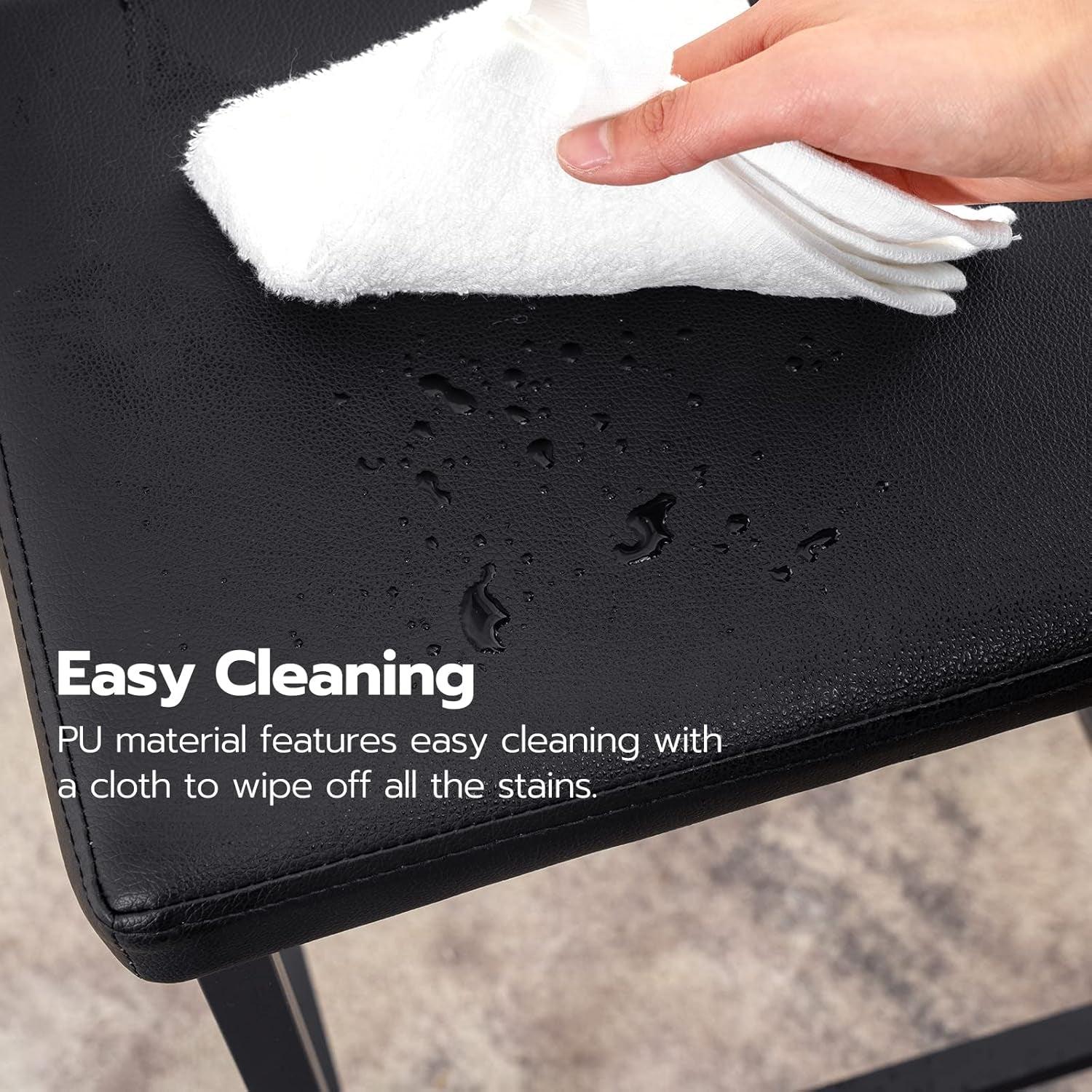 Counter Height Bar Stools Set Of 2 Saddle Seat Black