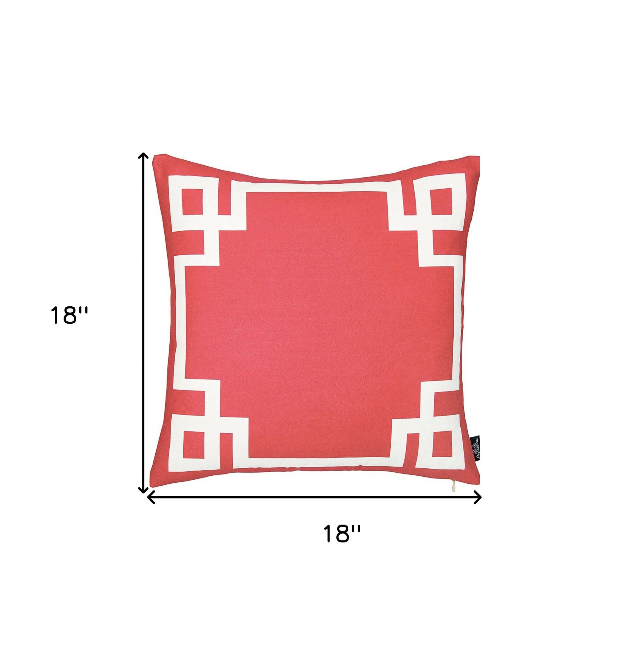 Square Red And White Geometric Decorative Throw Pillow Cover-6