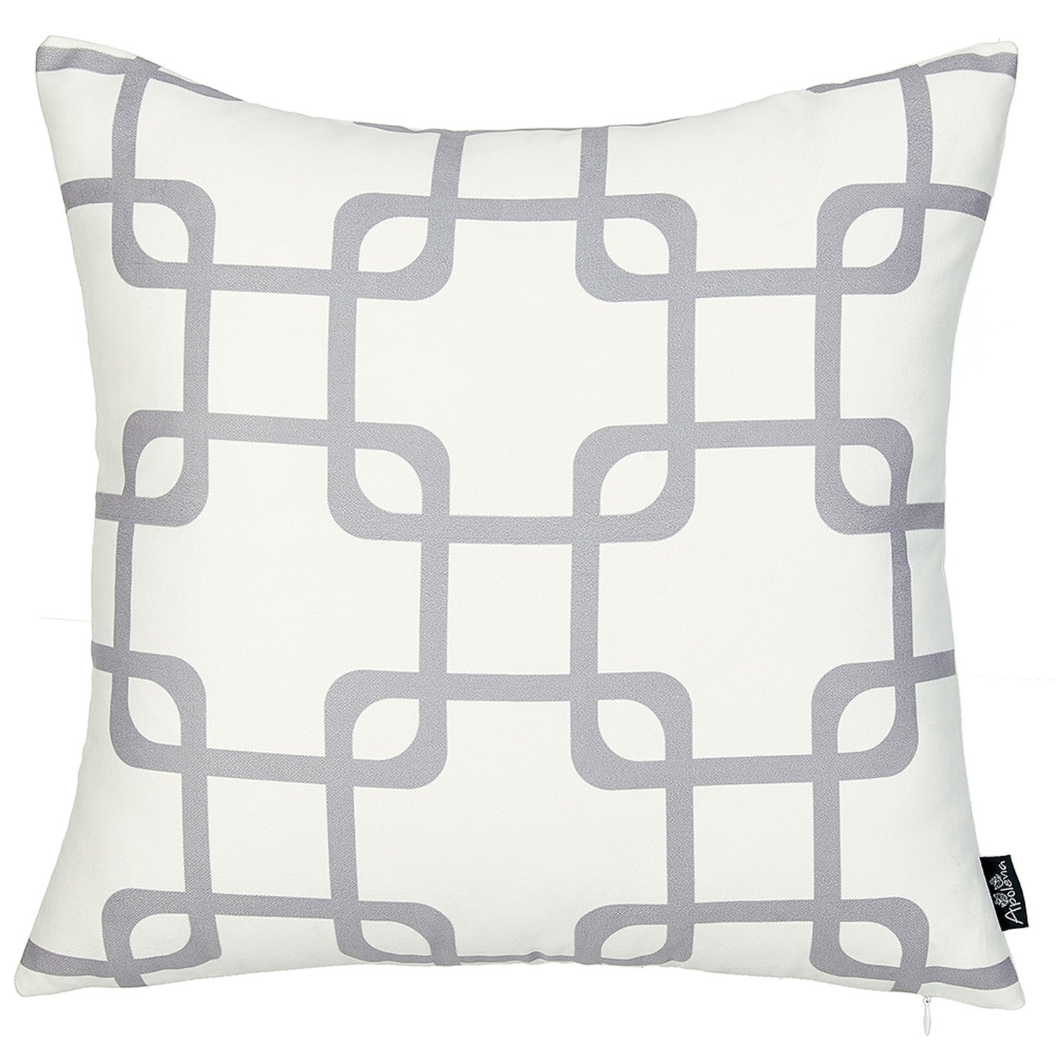 18" Gray and White Throw Pillow Cover-0