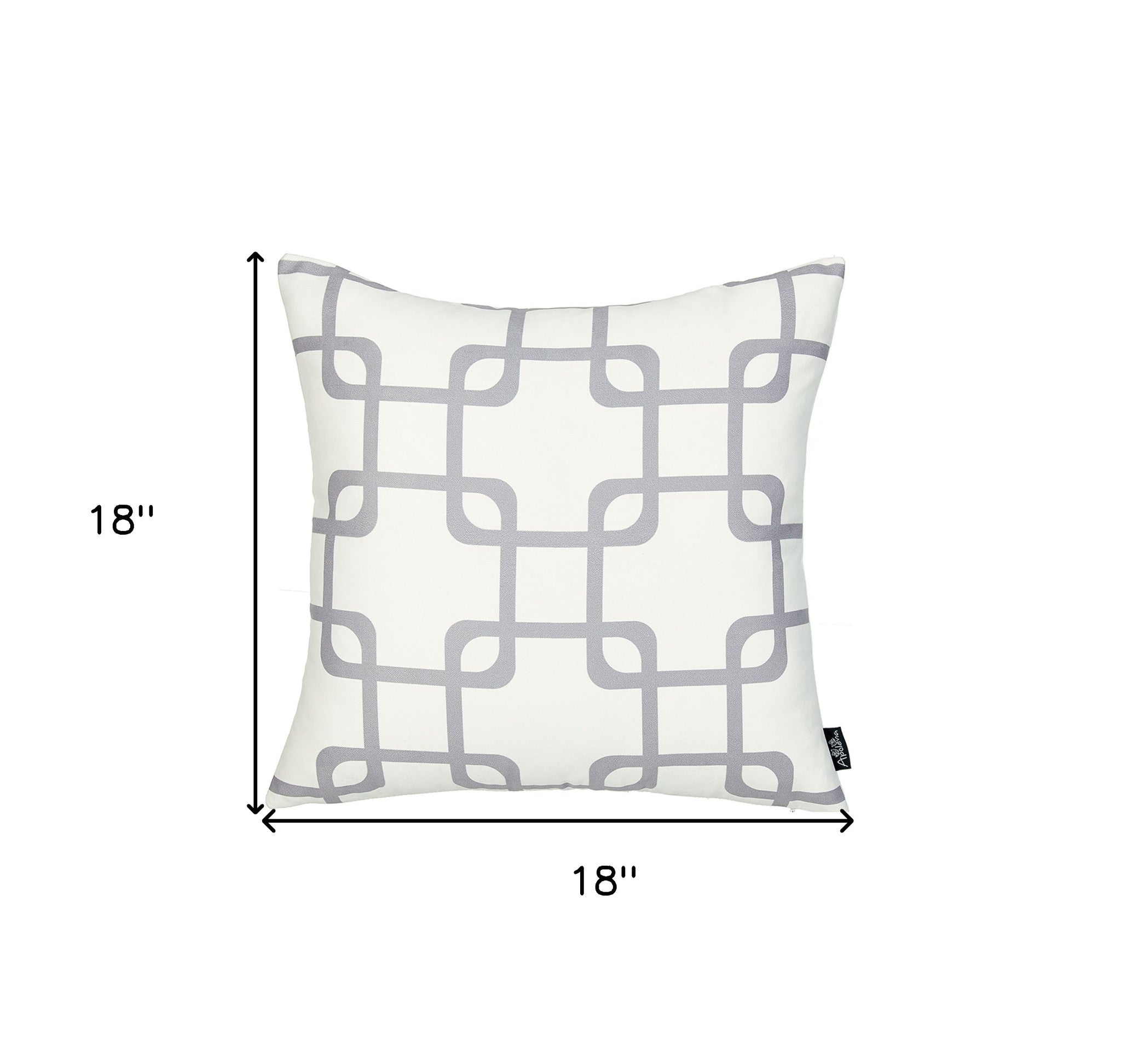 18" Gray and White Throw Pillow Cover-8