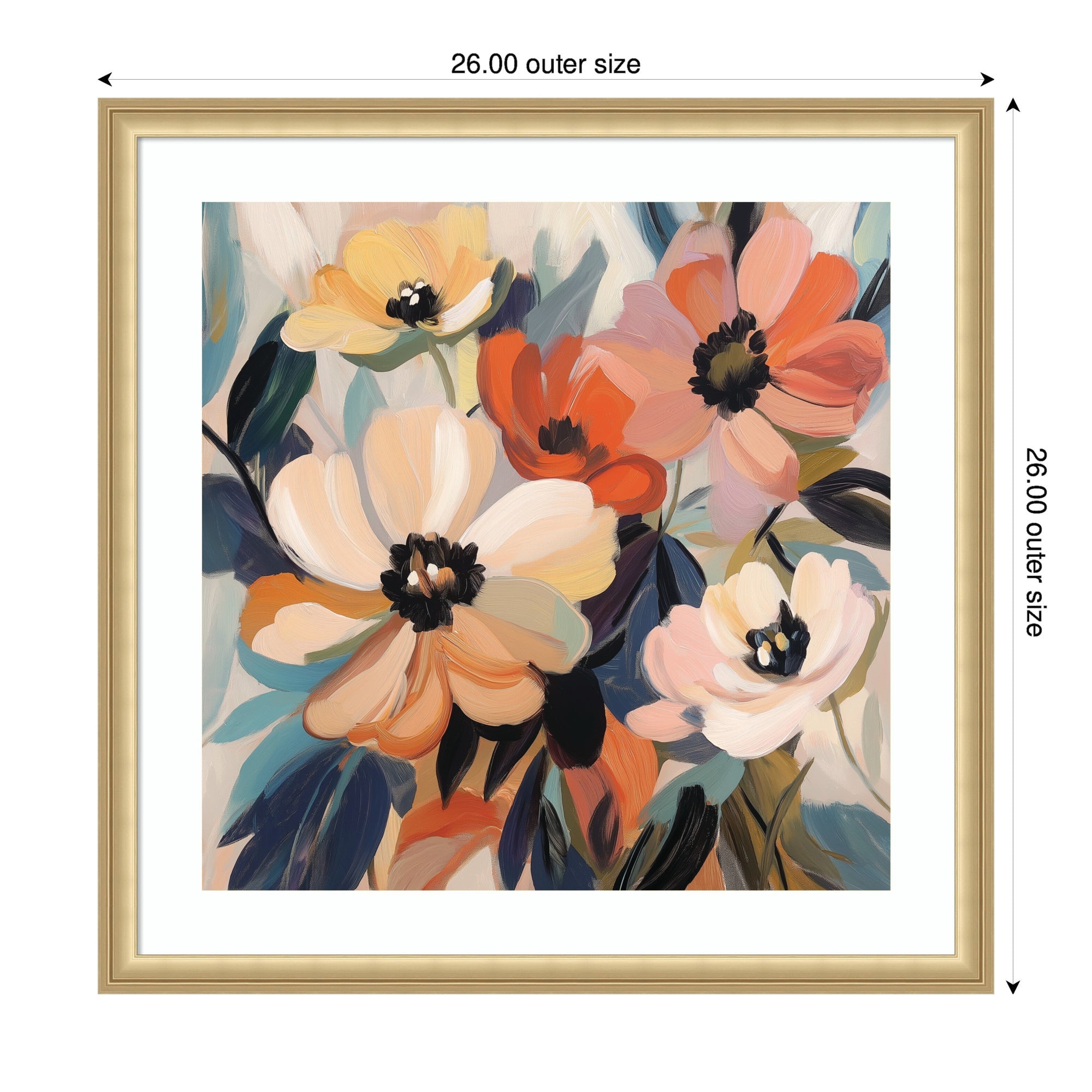 Framed Art Garden Bloom Abstract Bouquet III by The Creative Bunch Studio