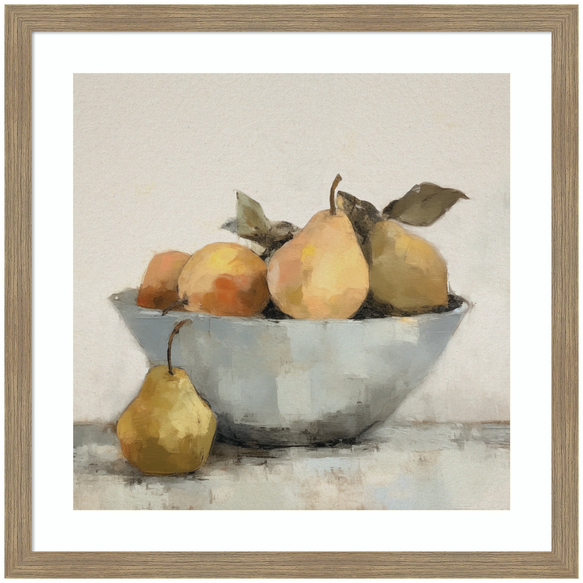 Framed Art Still Life Fruit In A Bowl Vintage Style by The Creative Bunch Studio