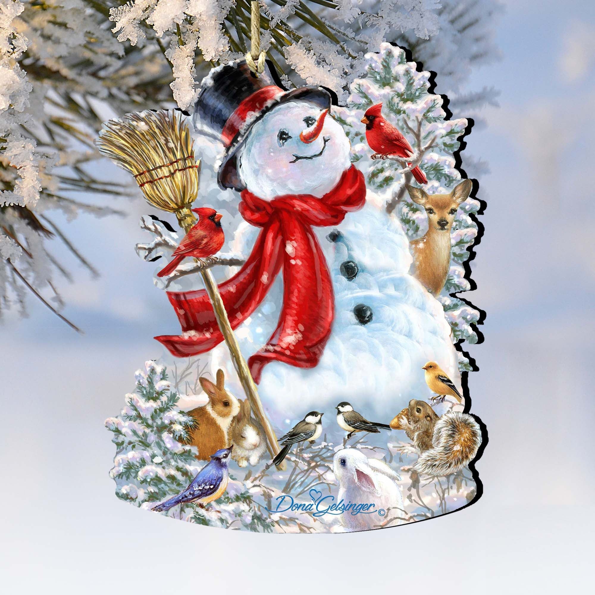 Old Worlds Snowman  Wooden Ornaments by Gelsinger | Christmas Santa Snowman Decor - 8161026-1624-0