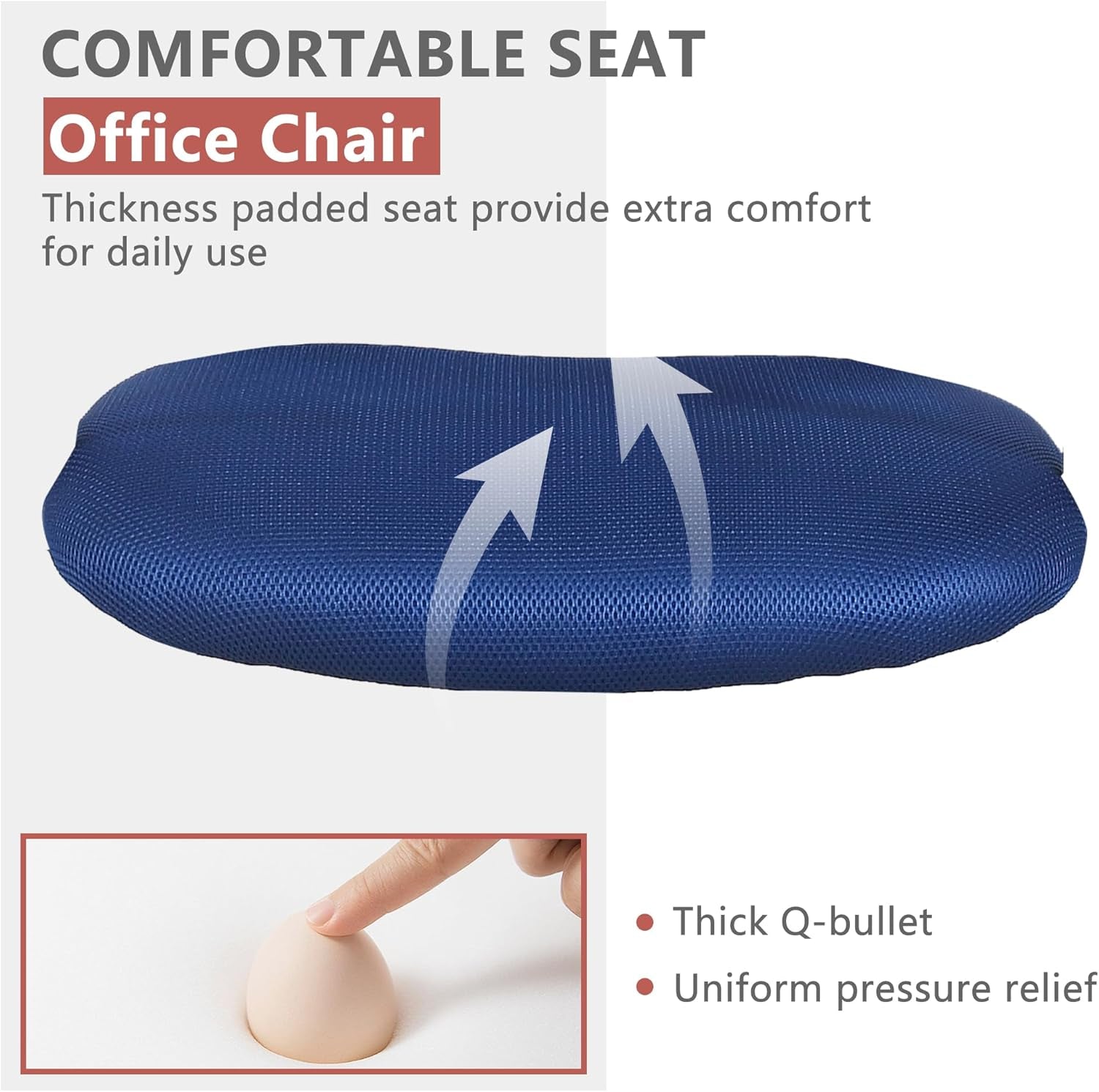 Blue Ergonomic Mesh Back Gaming Chair With Lumbar Support