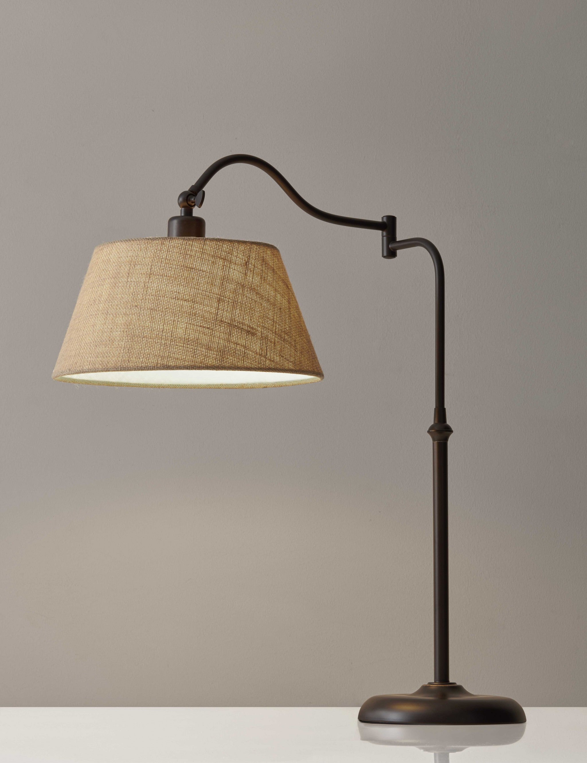 Dark Bronze Metal Swing Arm Adjustable Table Lamp-8