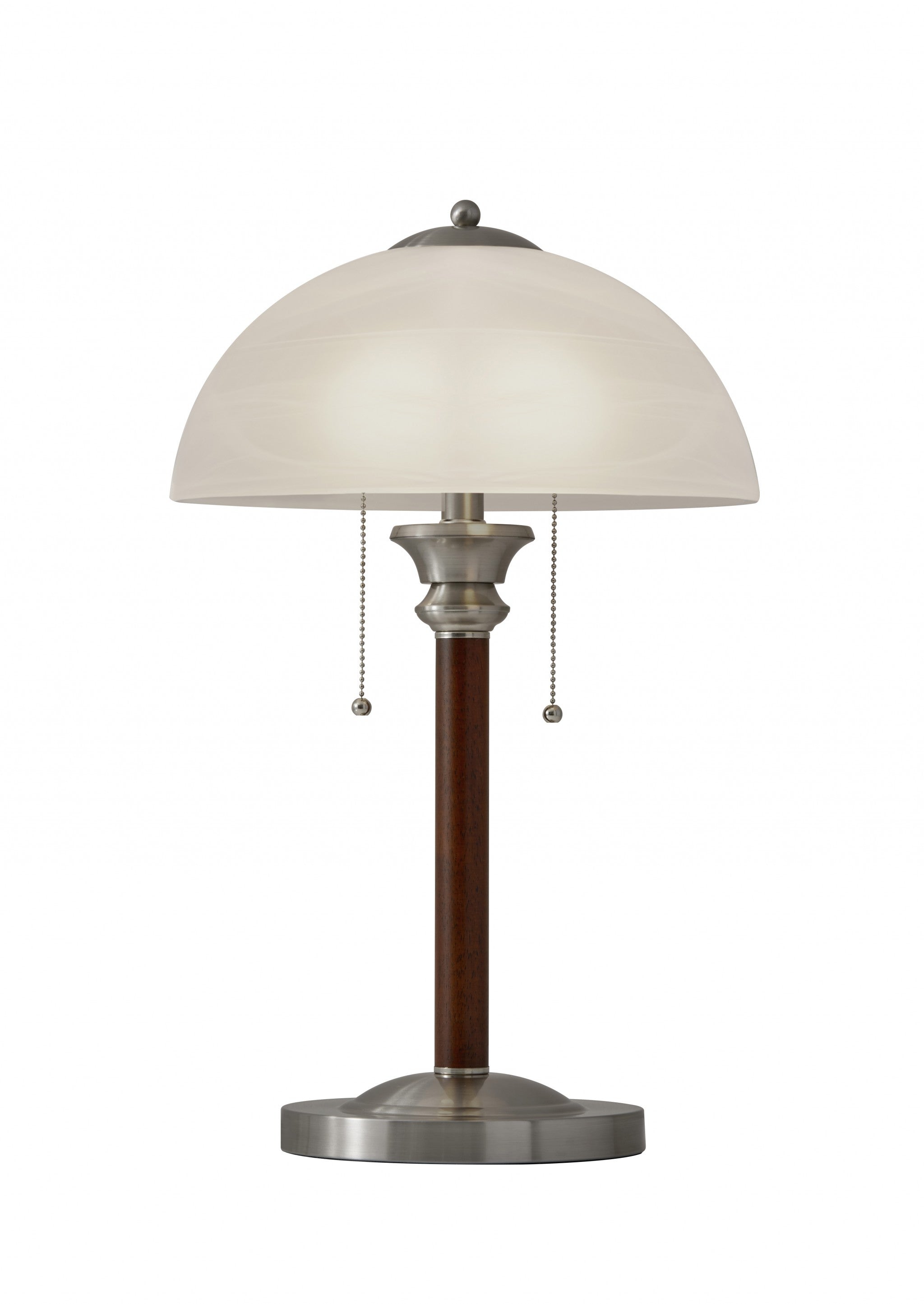 23" Silver Metal Standard Table Lamp With White Shade-0