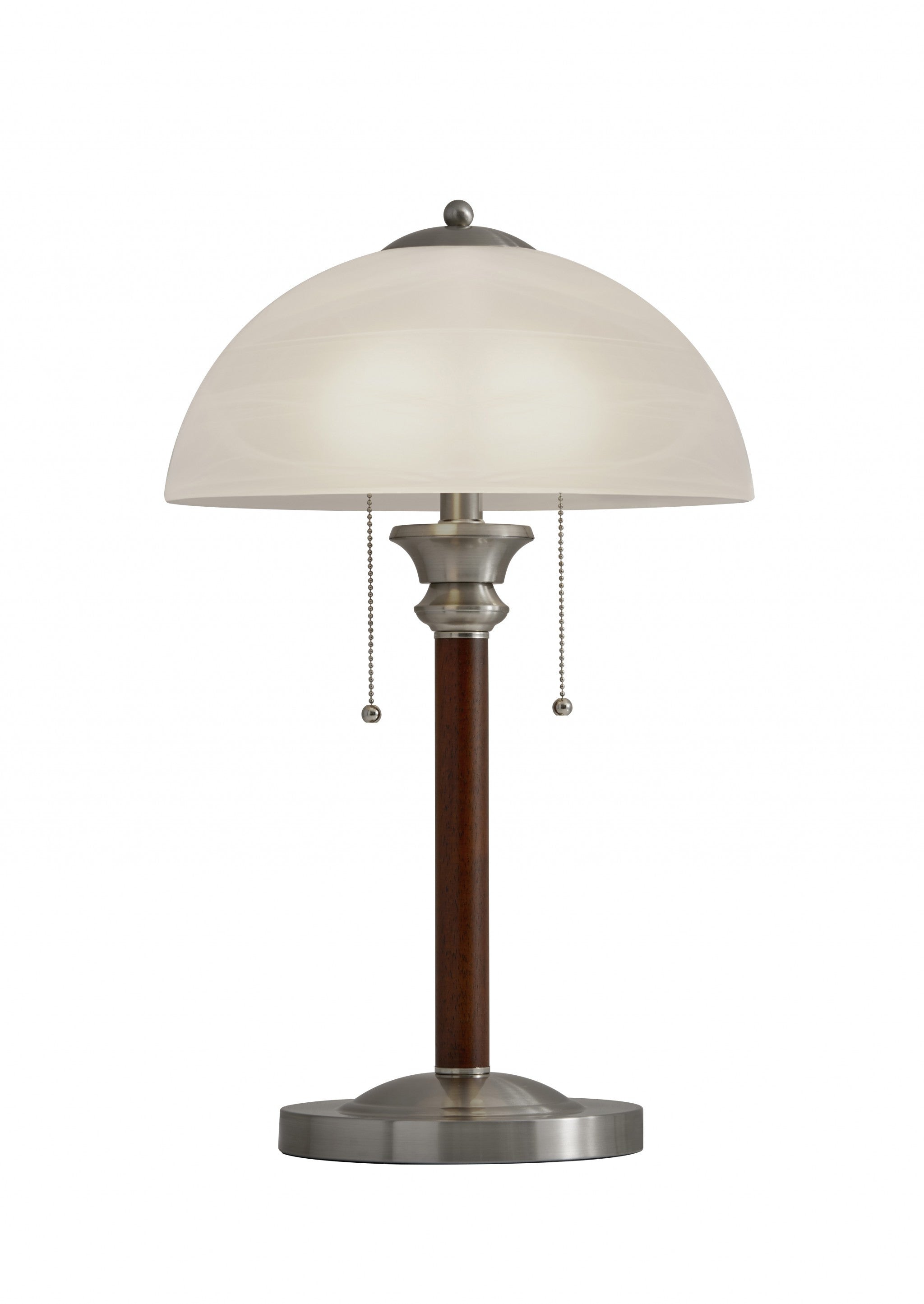 23" Silver Metal Standard Table Lamp With White Shade-2