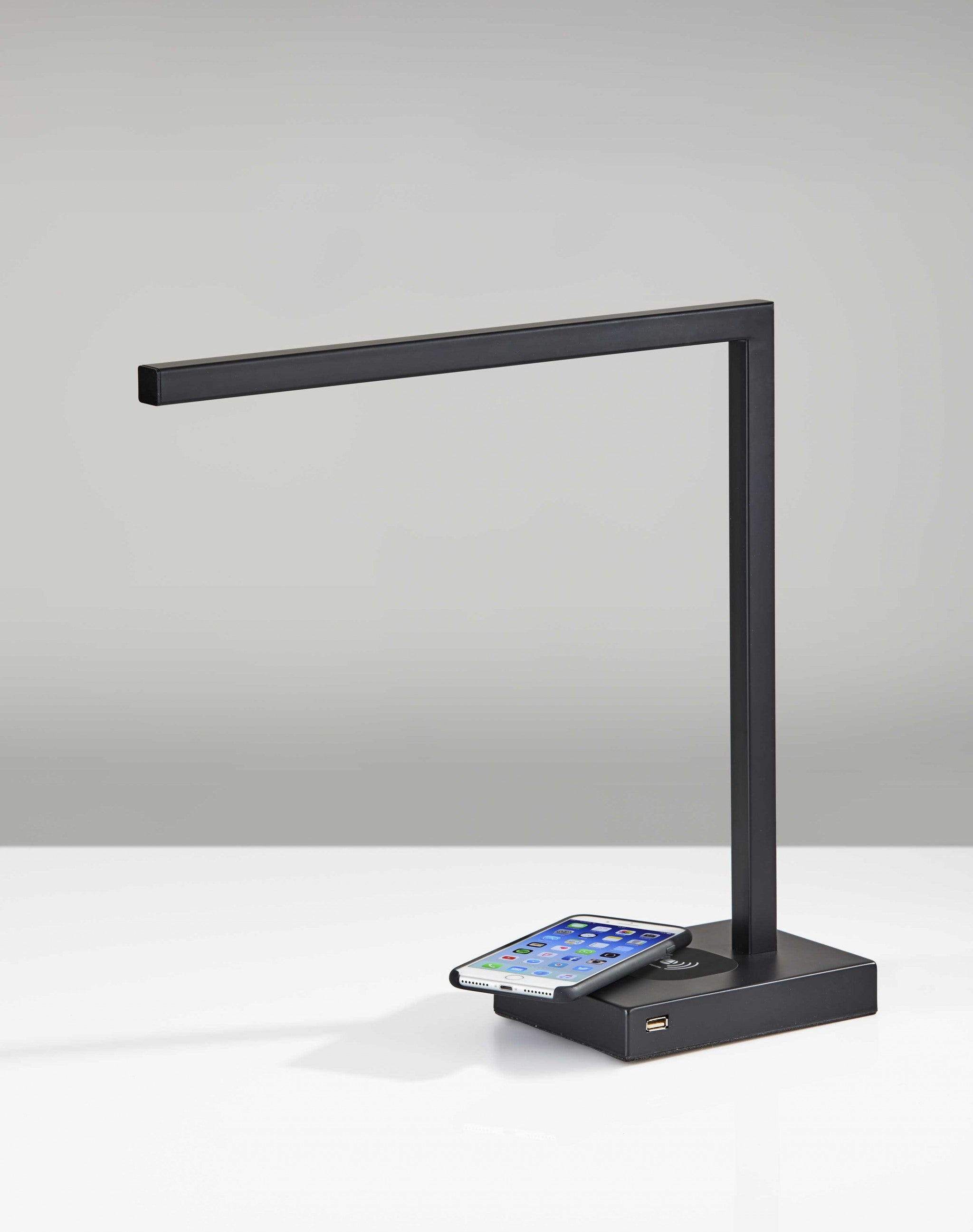 Slender Bar Black Metal Led Charging Desk Light-0