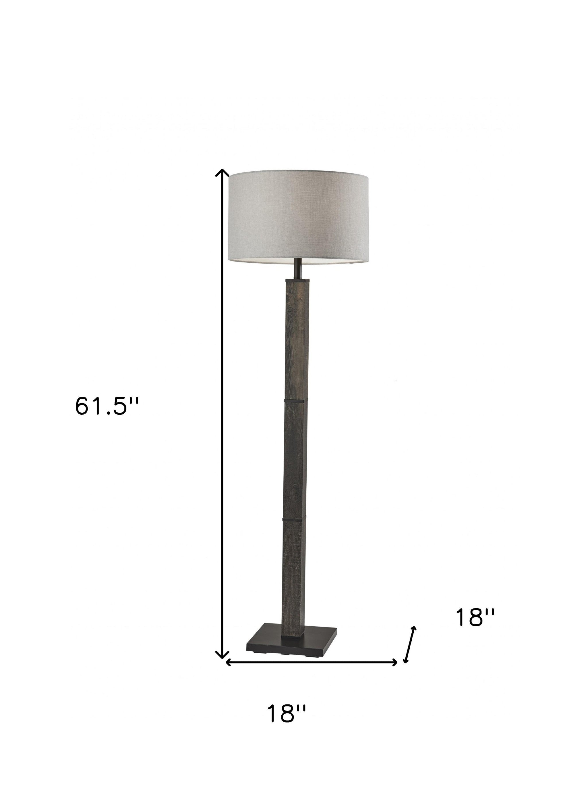 62" Black Traditional Shaped Floor Lamp With Off-White Drum Shade-8