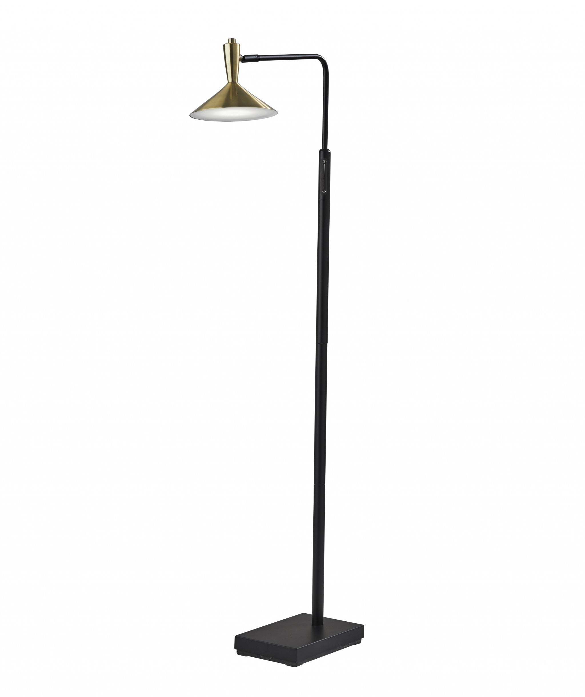 Adjustable Brass Spotlight Led Floor Lamp In Black Metal-0