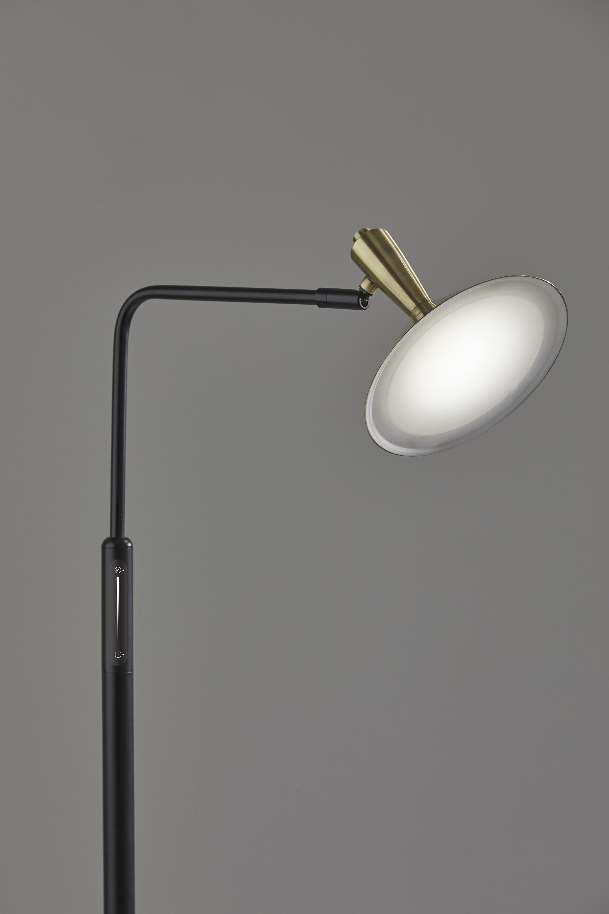 Adjustable Brass Spotlight Led Floor Lamp In Black Metal-4