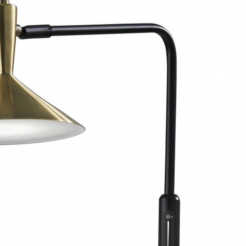 Adjustable Brass Spotlight Led Floor Lamp In Black Metal-2