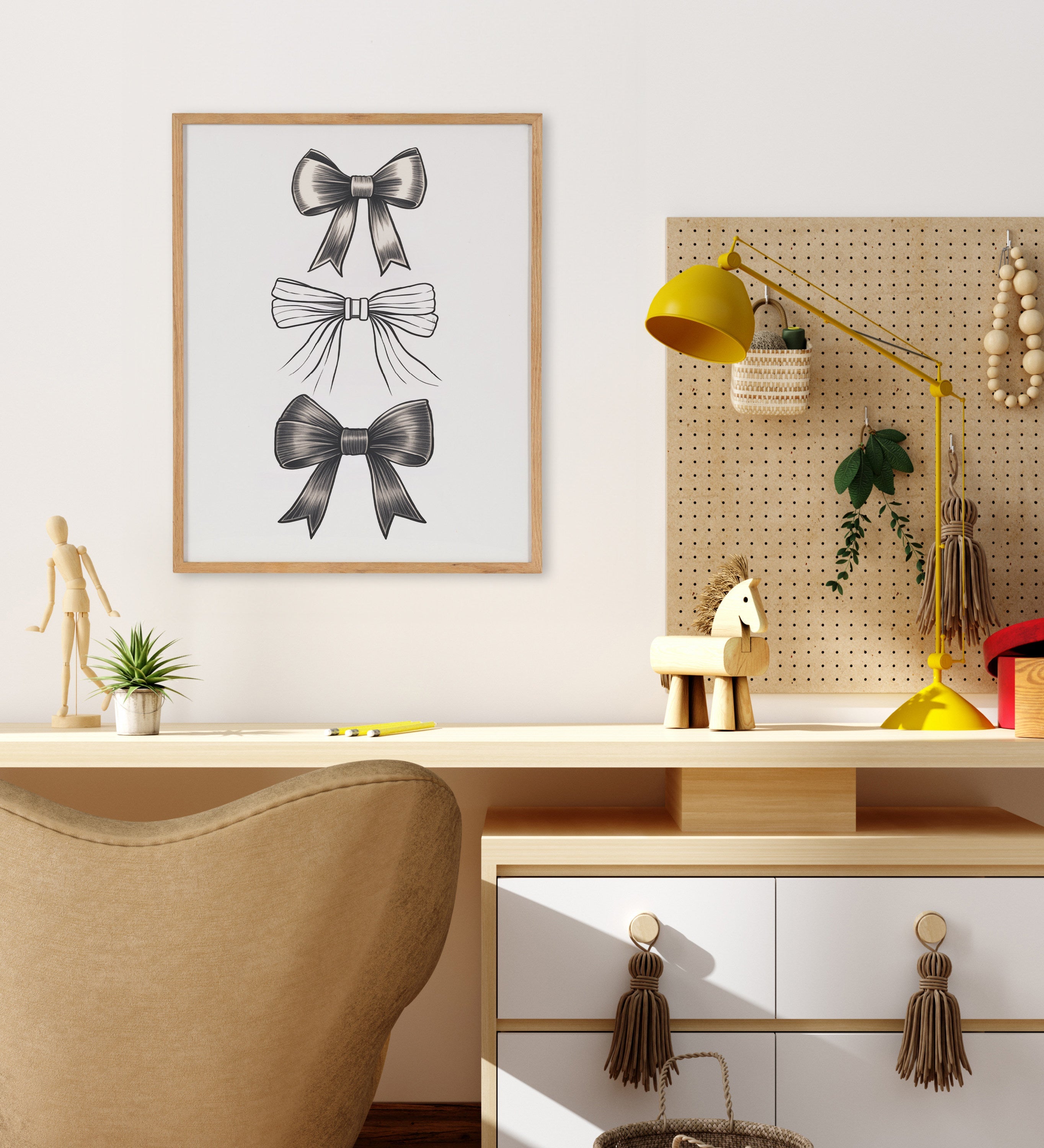 Gallery Coquette Preppy Retro Girly Black Bows Print by The Creative Bunch Studio