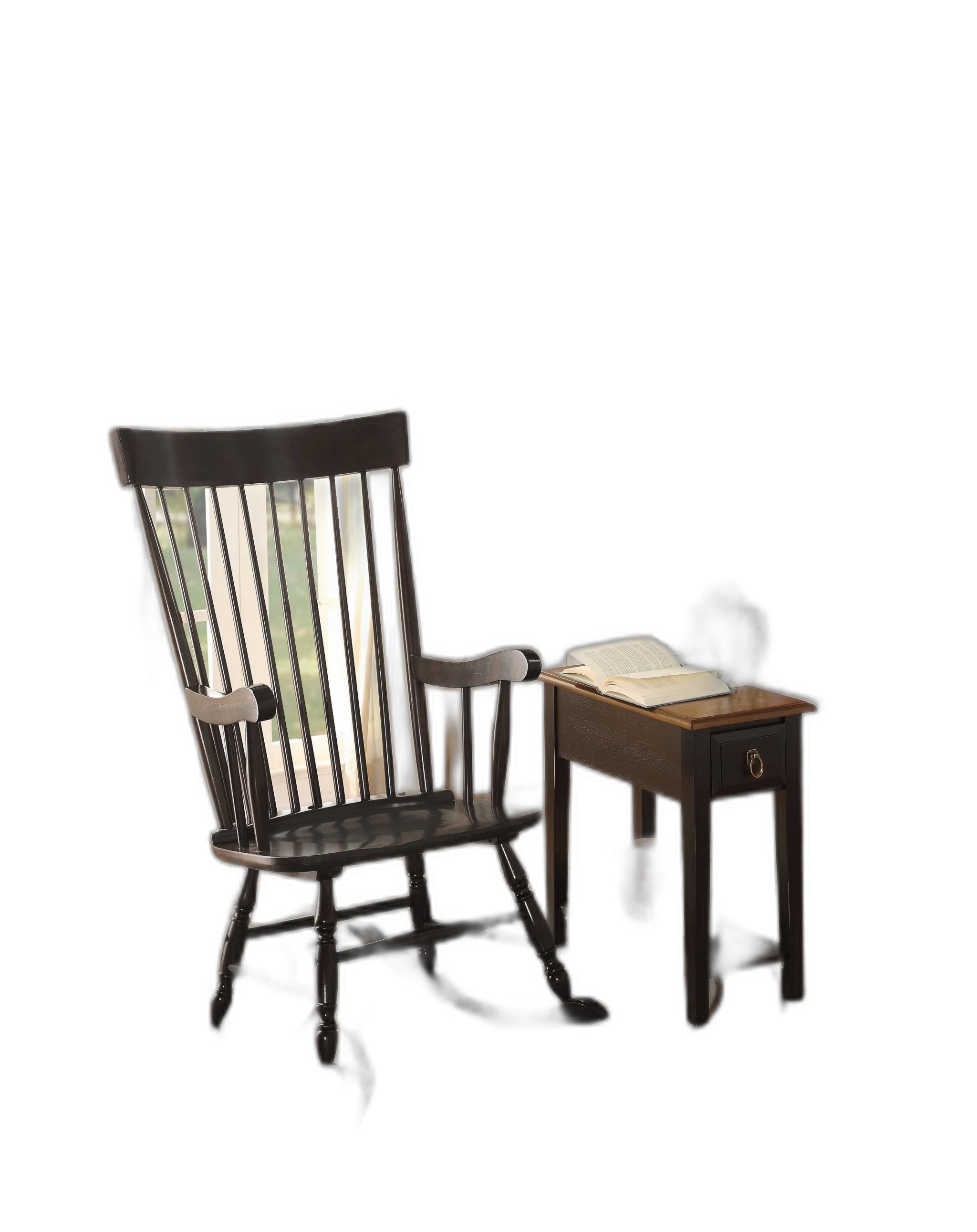 33" X 25" X 45" Black Wood Rocking Chair-0