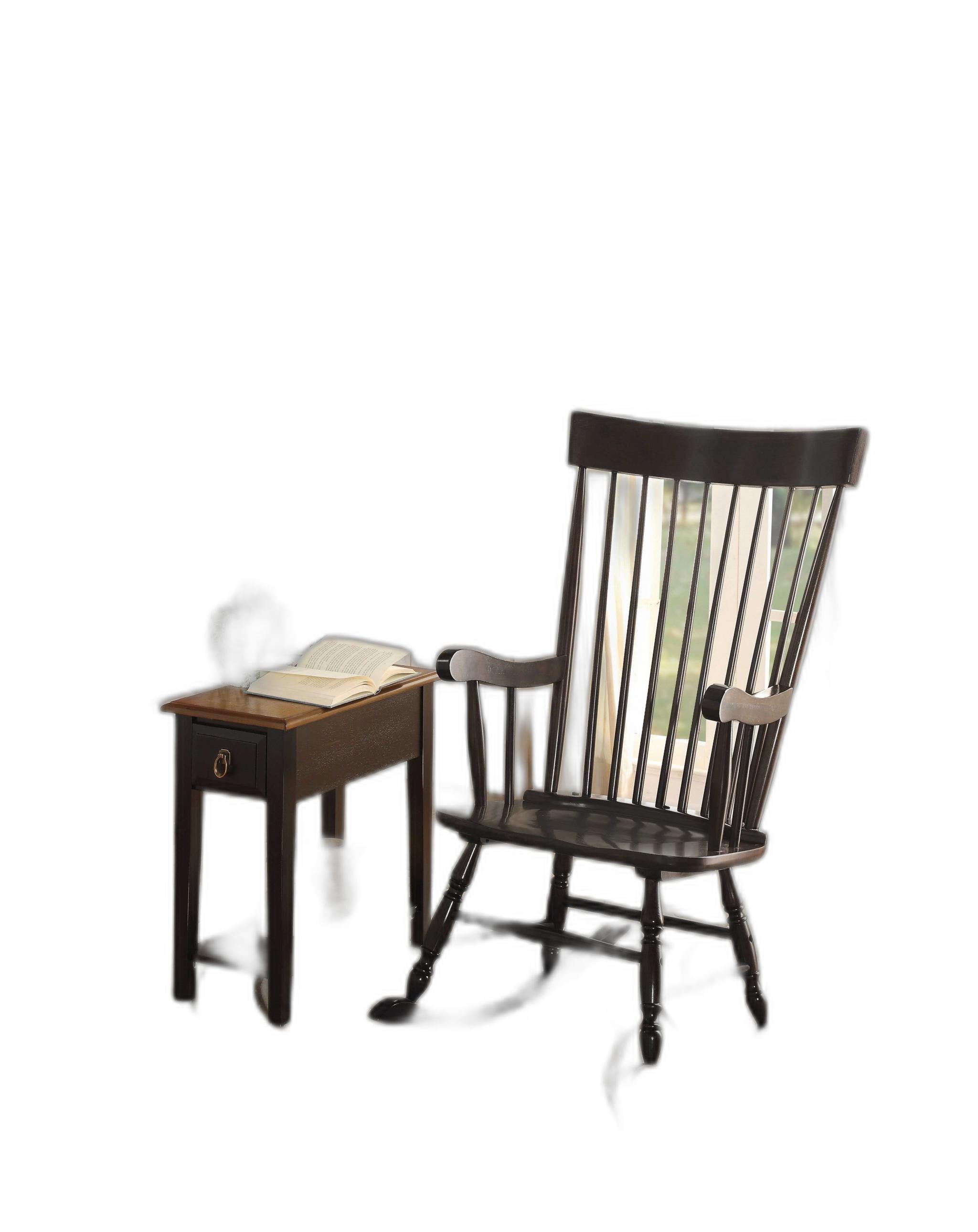 33" X 25" X 45" Black Wood Rocking Chair-1